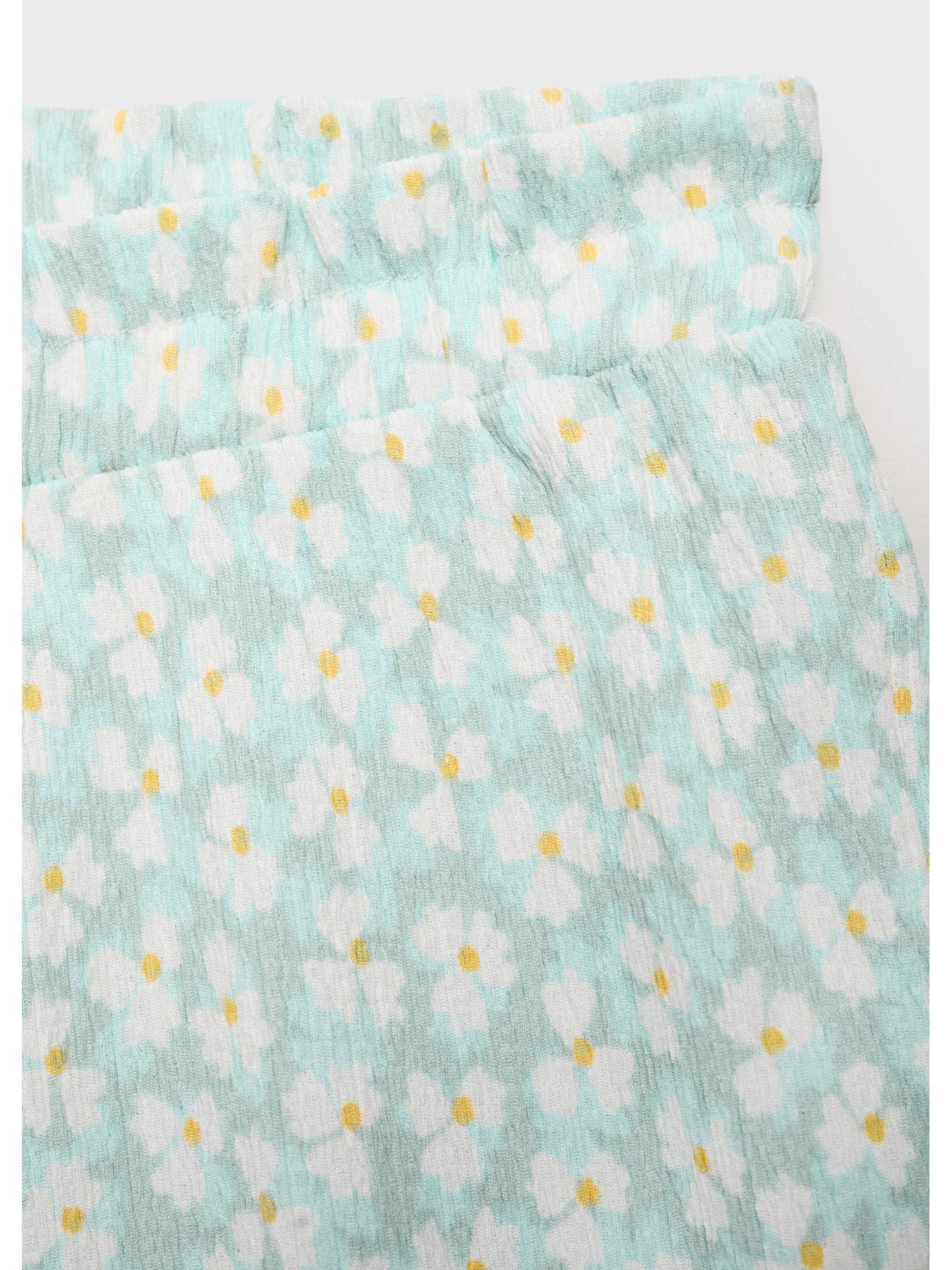 Image 3 of 4 of Mango Younger Girls Margi Printed Co-Ord Shorts - Aqua