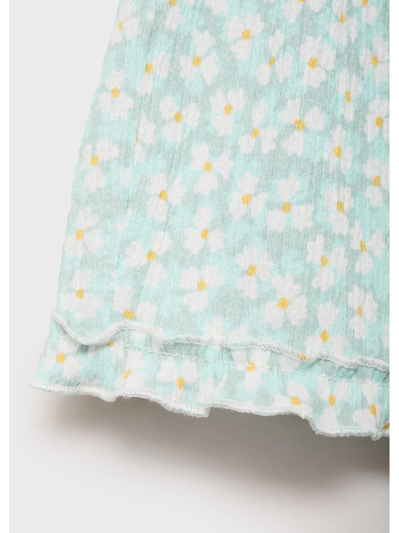Image 4 of 4 of Mango Younger Girls Margi Printed Co-Ord Shorts - Aqua