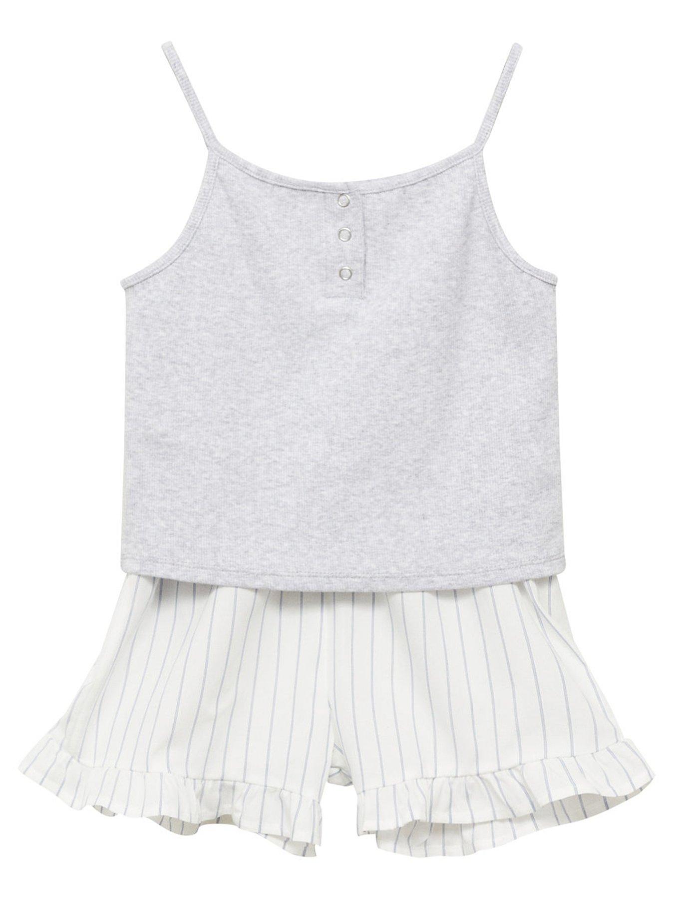 undefined Girls Strappy Shorty Pyjamas - Grey
