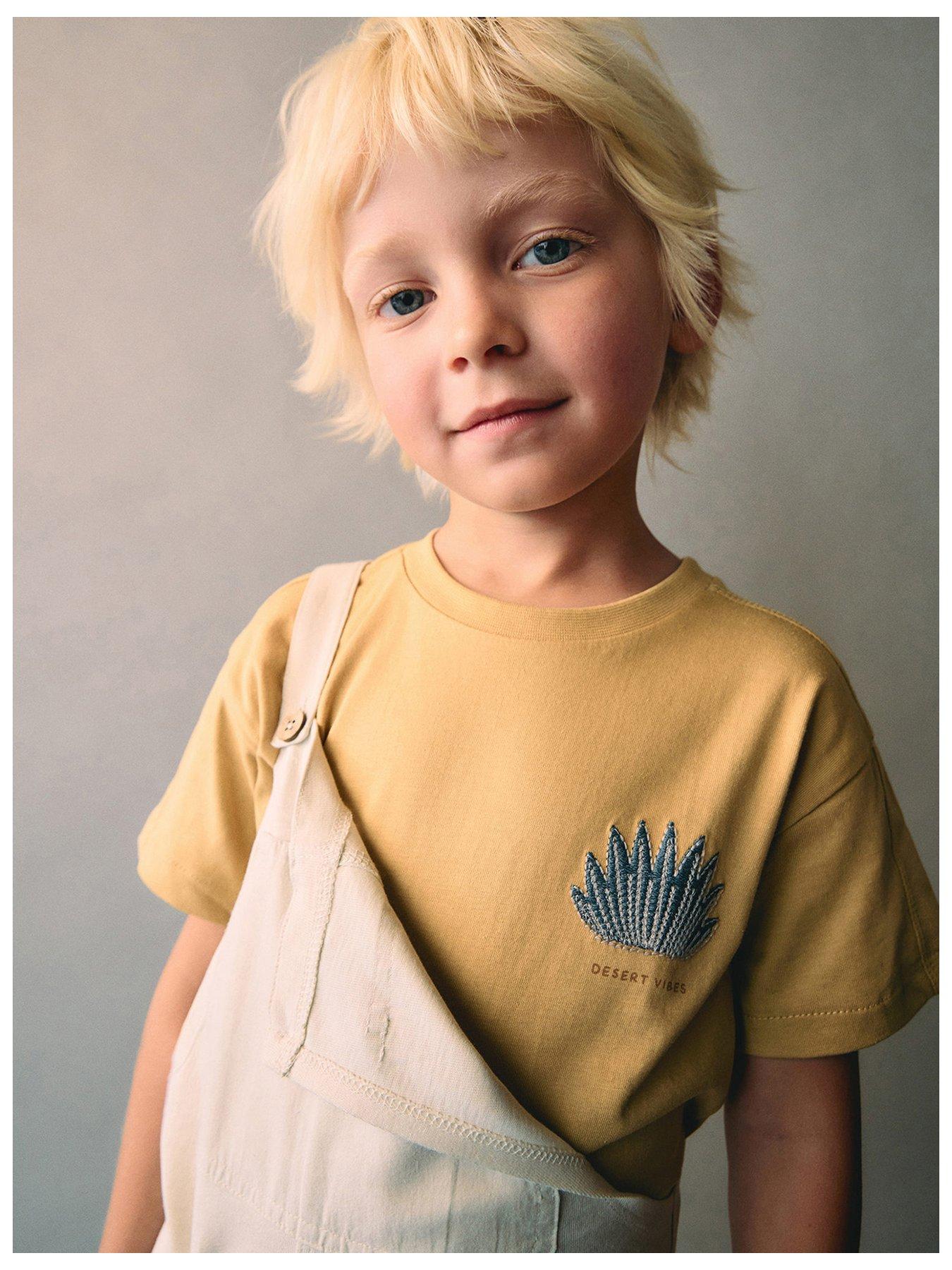undefined Younger Boys Desert Vibes Back Print Short Sleeve T-Shirt - Yellow