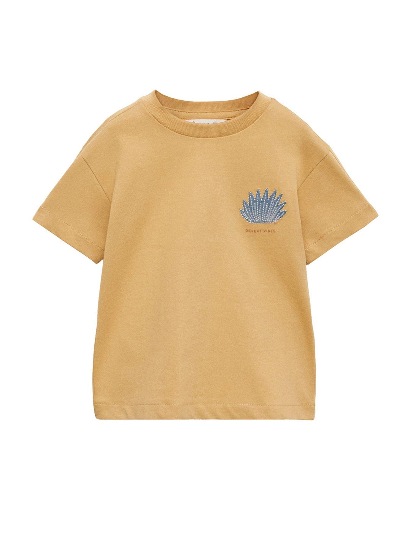Image 2 of 5 of Mango Younger Boys Desert Vibes Back Print Short Sleeve T-Shirt - Yellow