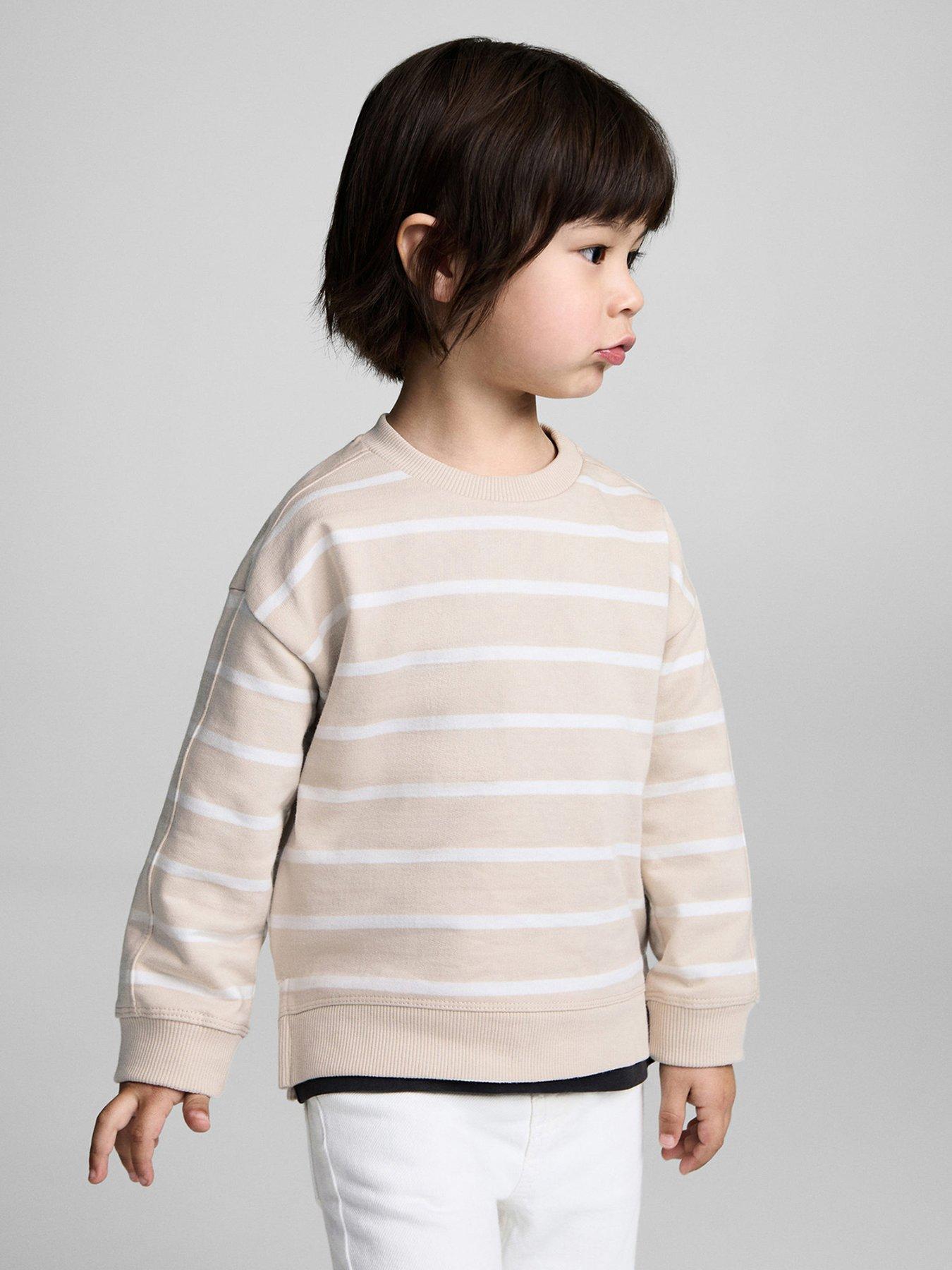 undefined Younger Boys Stripe Co-ord Sweat - Beige