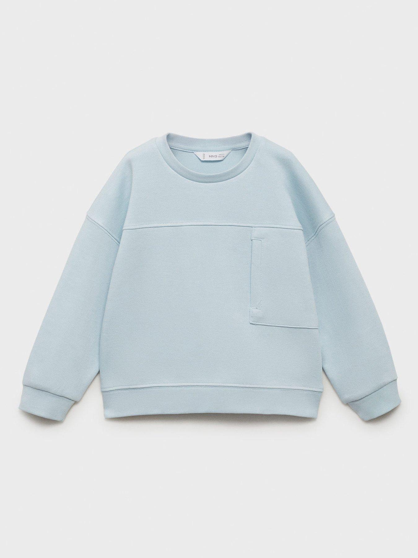 undefined Younger Boys Pocket Detail Co-Ord Sweat Top - Light Blue