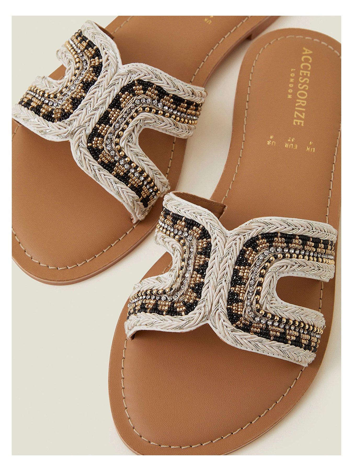 Image 3 of 4 of Accessorize Mono Bella Sandals - Black White