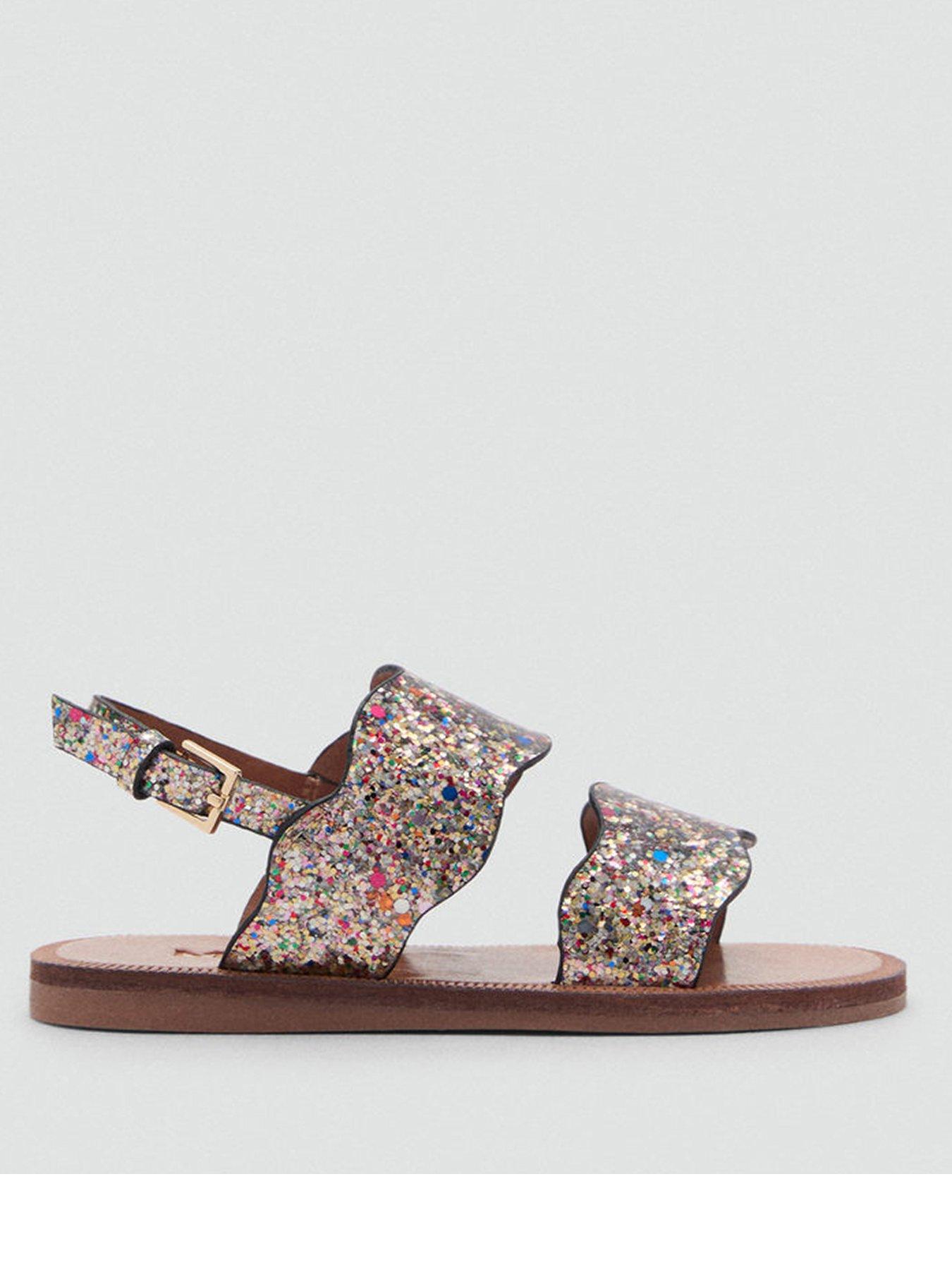 Image 1 of 5 of Mango Younger Girls Glitter Sandals - Light Purple