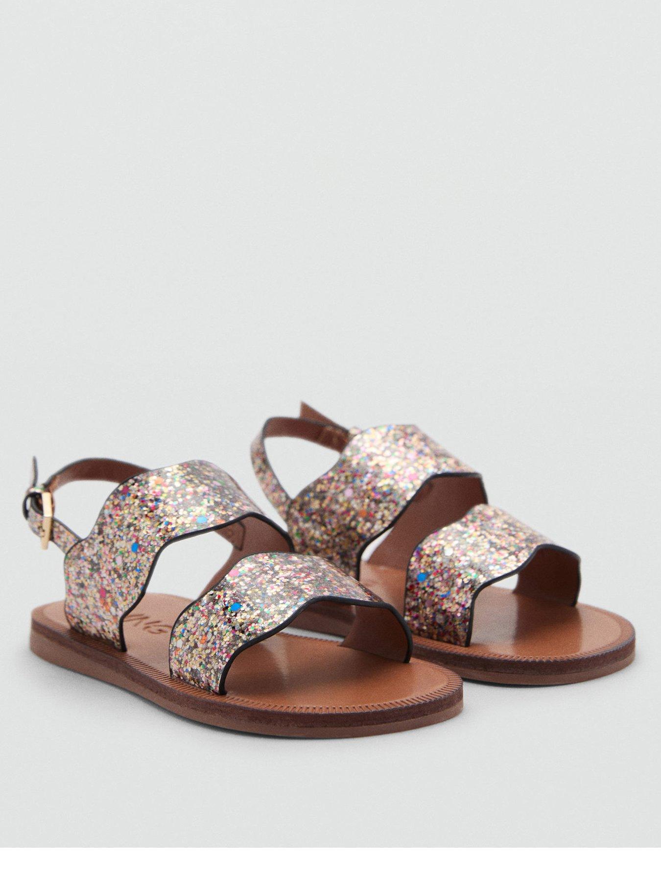 Image 2 of 5 of Mango Younger Girls Glitter Sandals - Light Purple