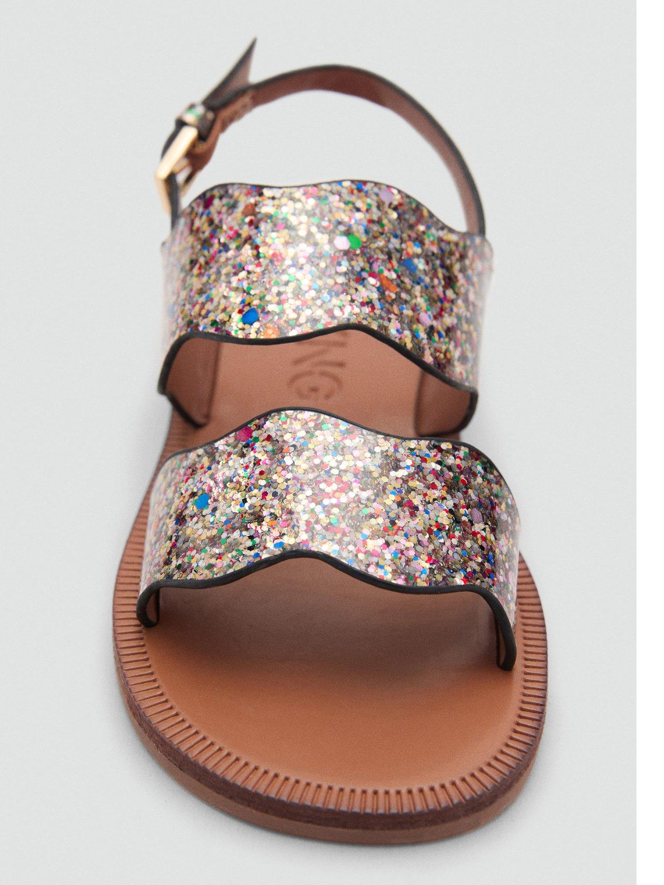 Image 4 of 5 of Mango Younger Girls Glitter Sandals - Light Purple