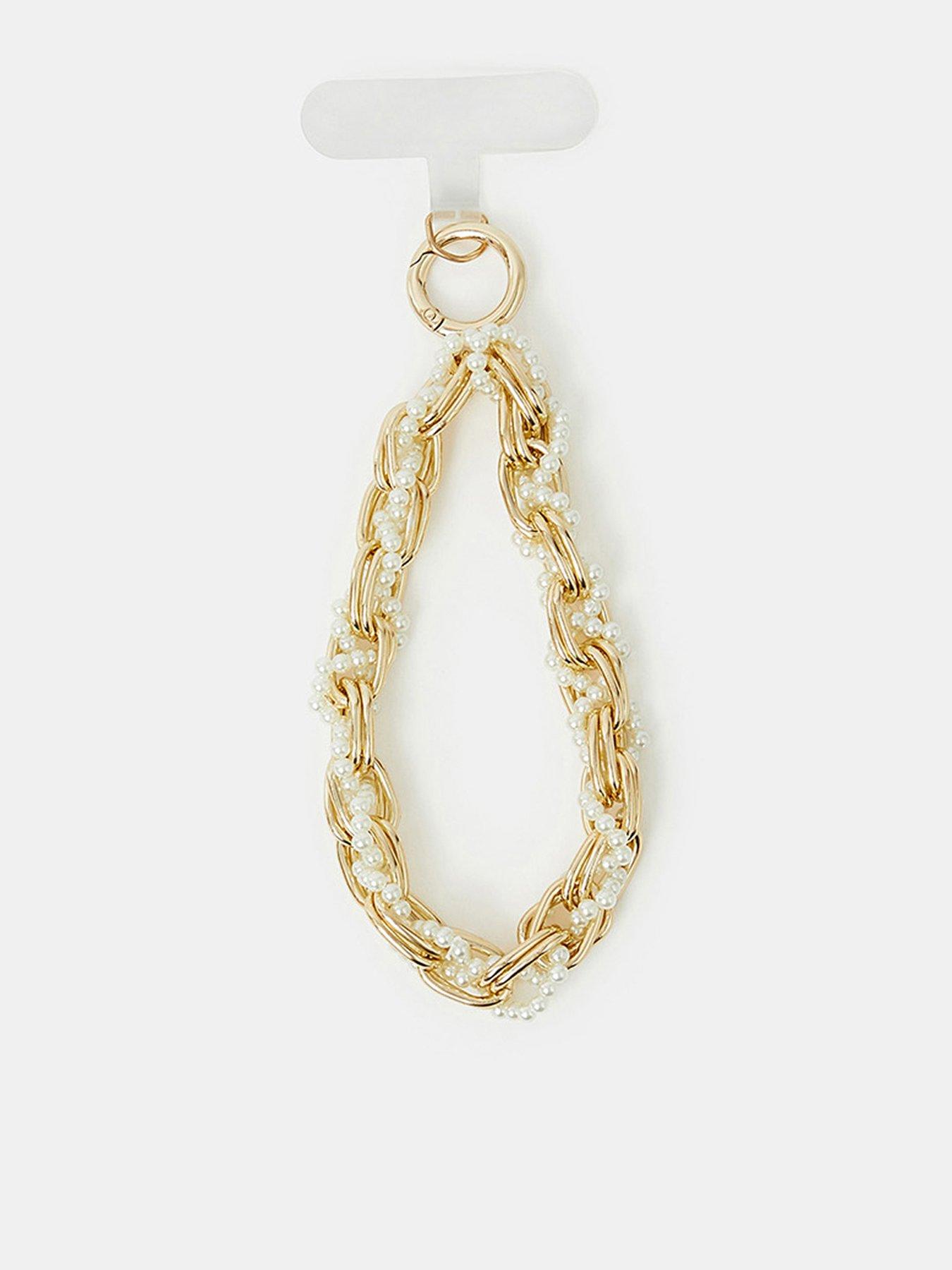 undefined Twist Chain Wrist Strap - Cream