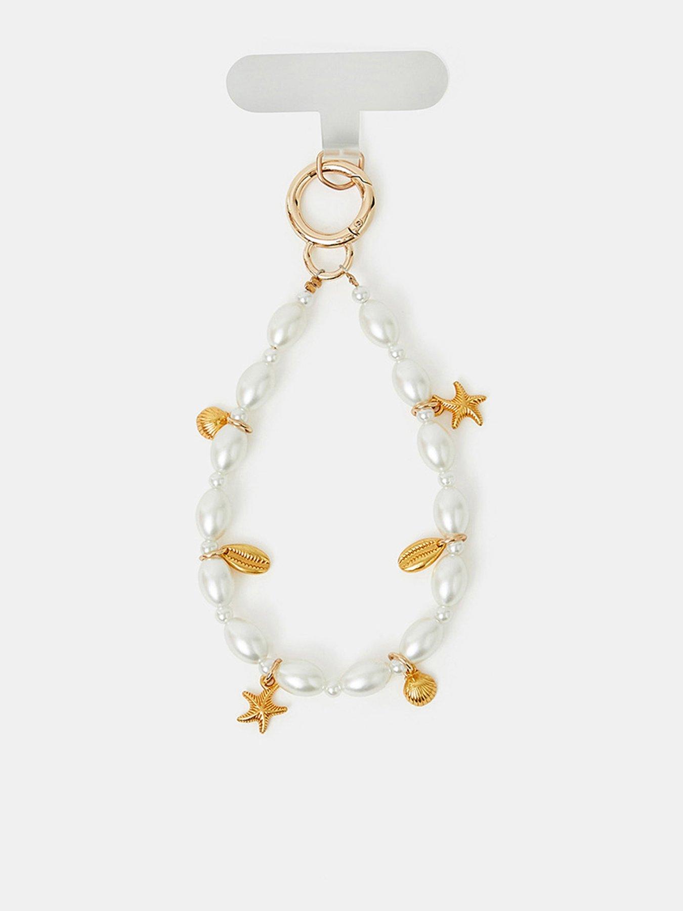 undefined Shell Charm Phone Wrist Strap - Ivory