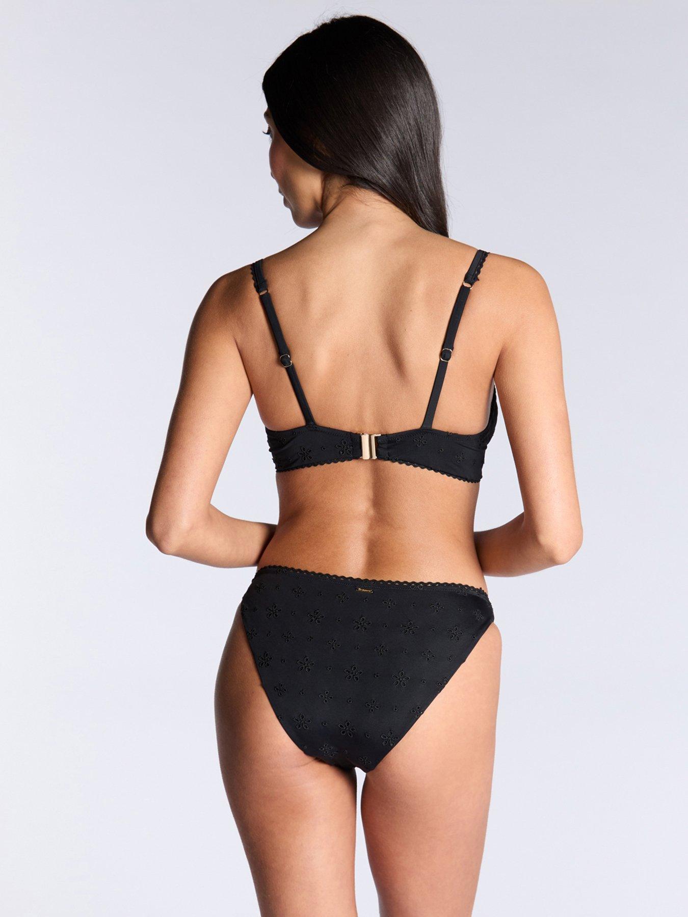 Image 2 of 5 of Boux Avenue Alba Broderie Bikini Brief - Black