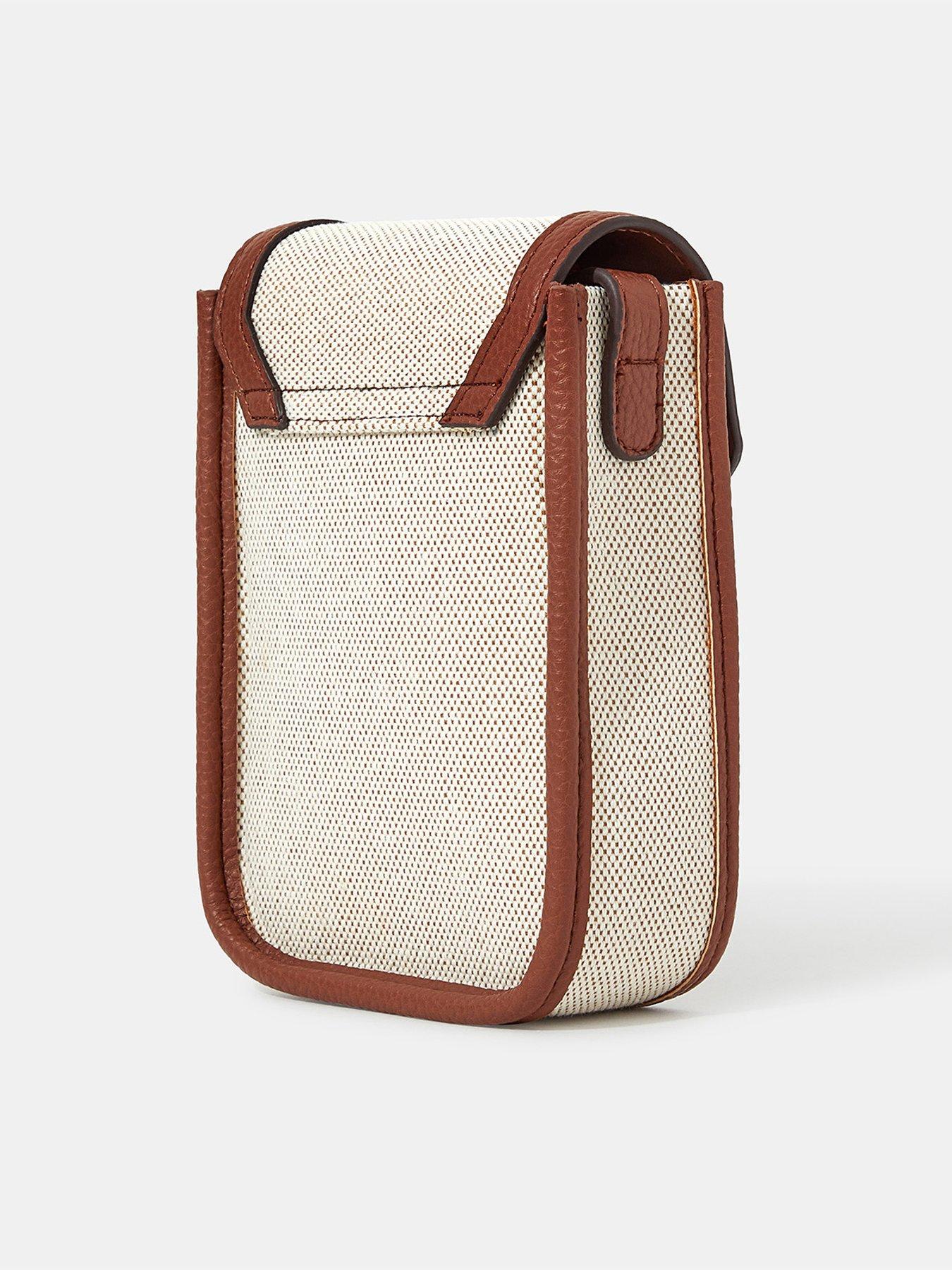 Image 3 of 5 of Accessorize Canvas Mix Phone Bag - Natural
