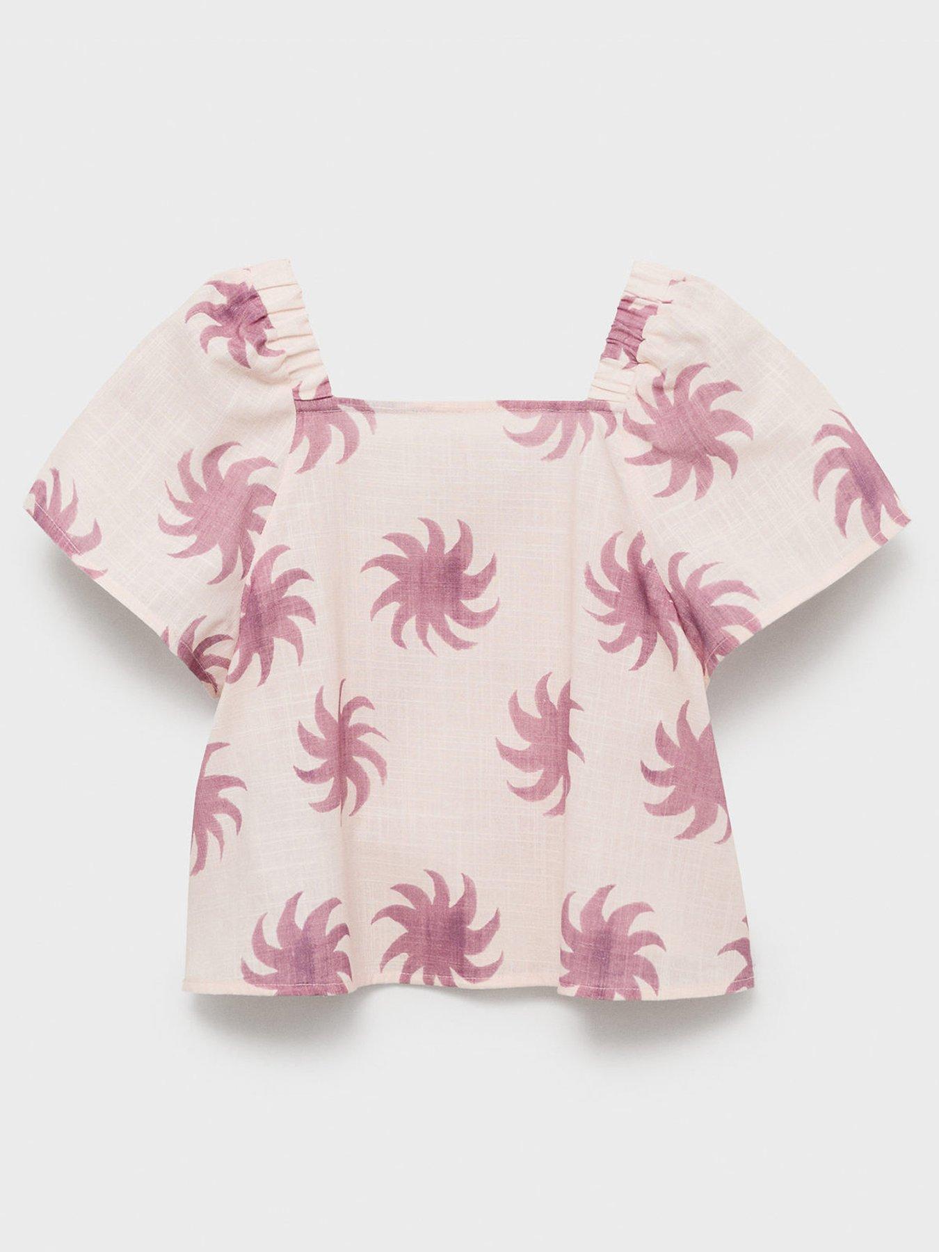 undefined Girls Paige Co-Ord Blouse - Pink