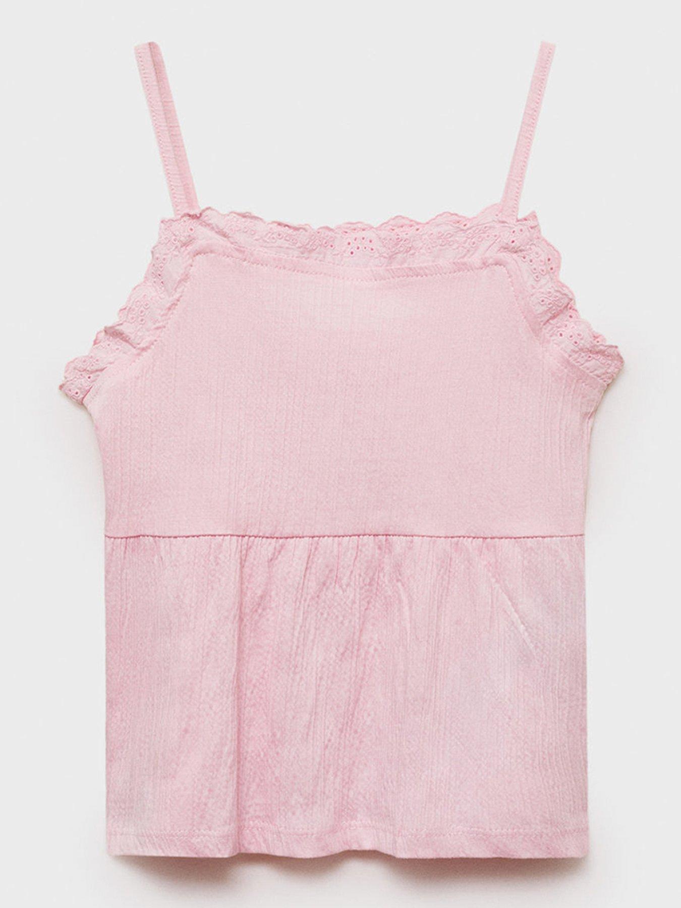 undefined Girls Strappy Vest Top - Pink