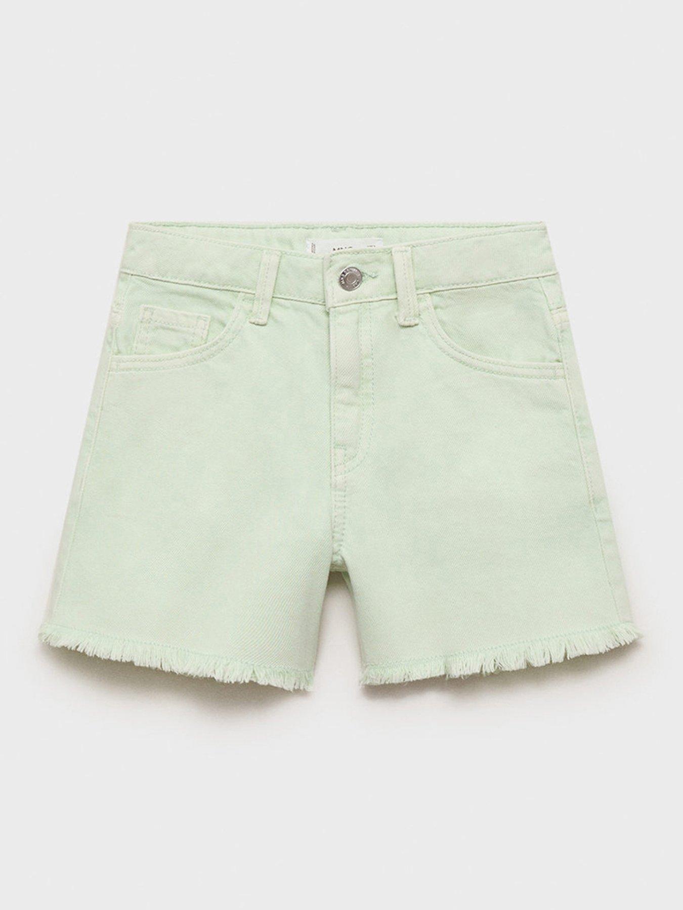 Image 1 of 4 of Mango Girls Denim Shorts - Aqua