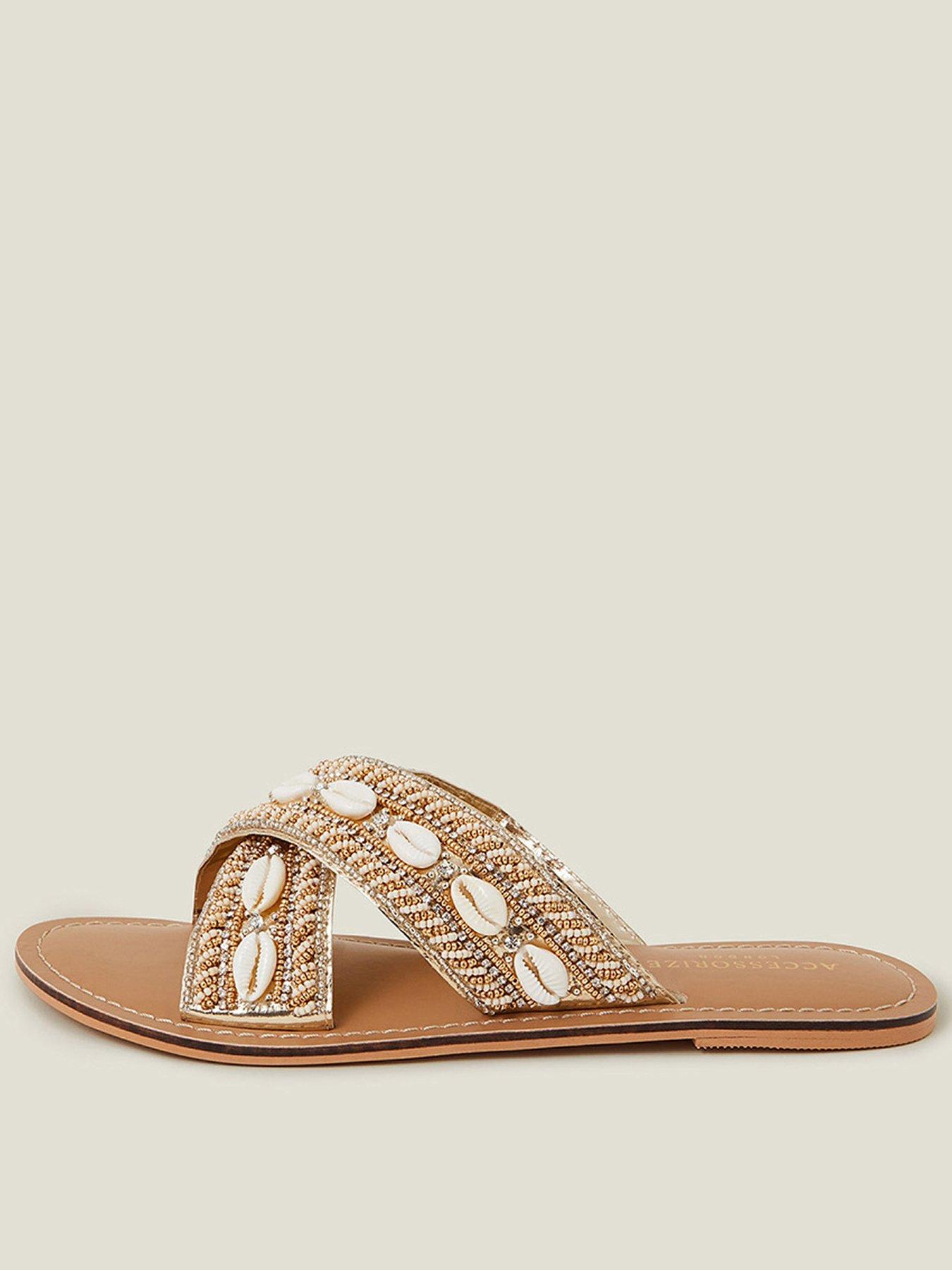 CROSSOVER - STRAP GOLD CALFSKIN SLIDE