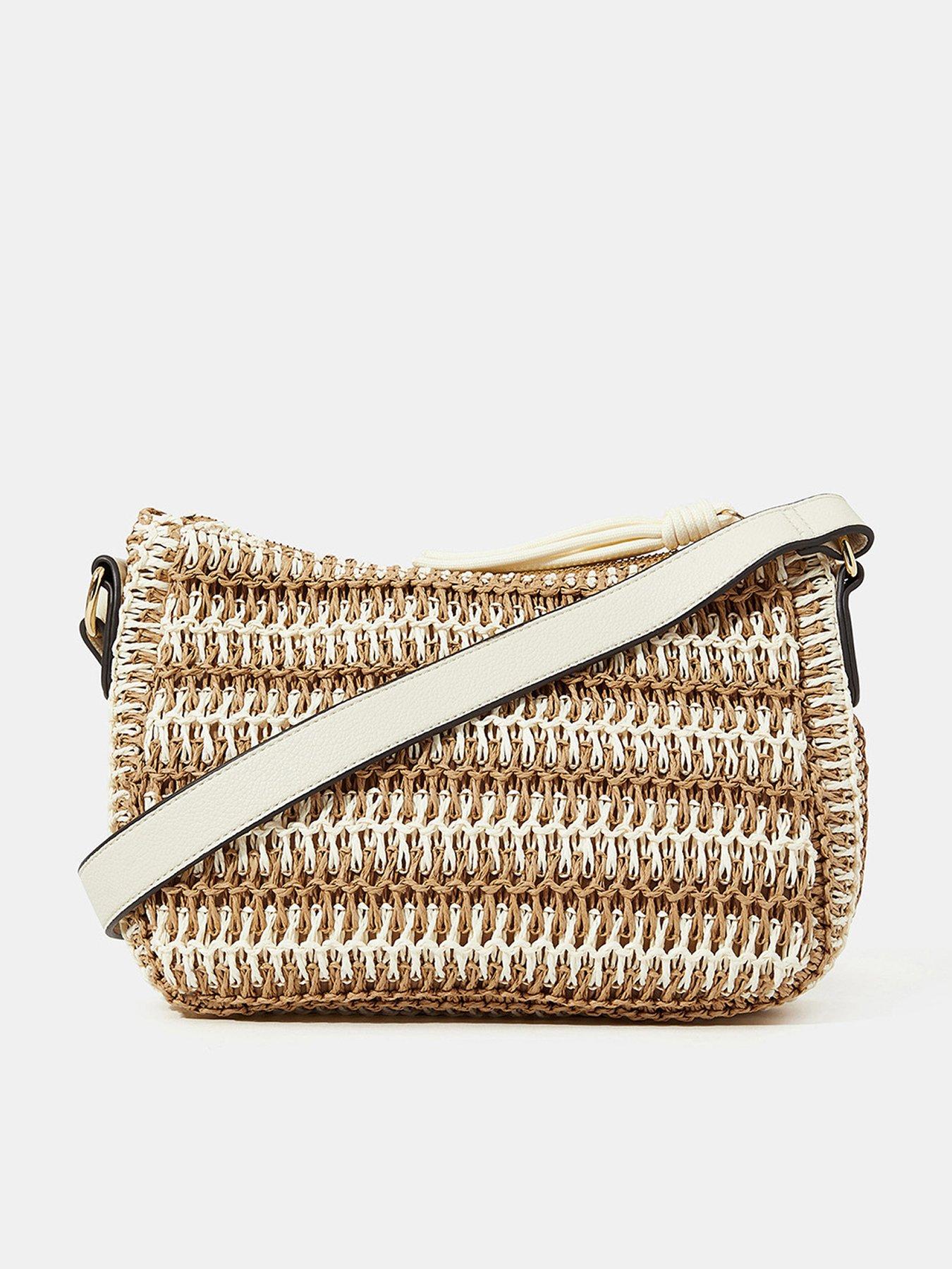 undefined Mixed Weave Cross Body Bag - Natural