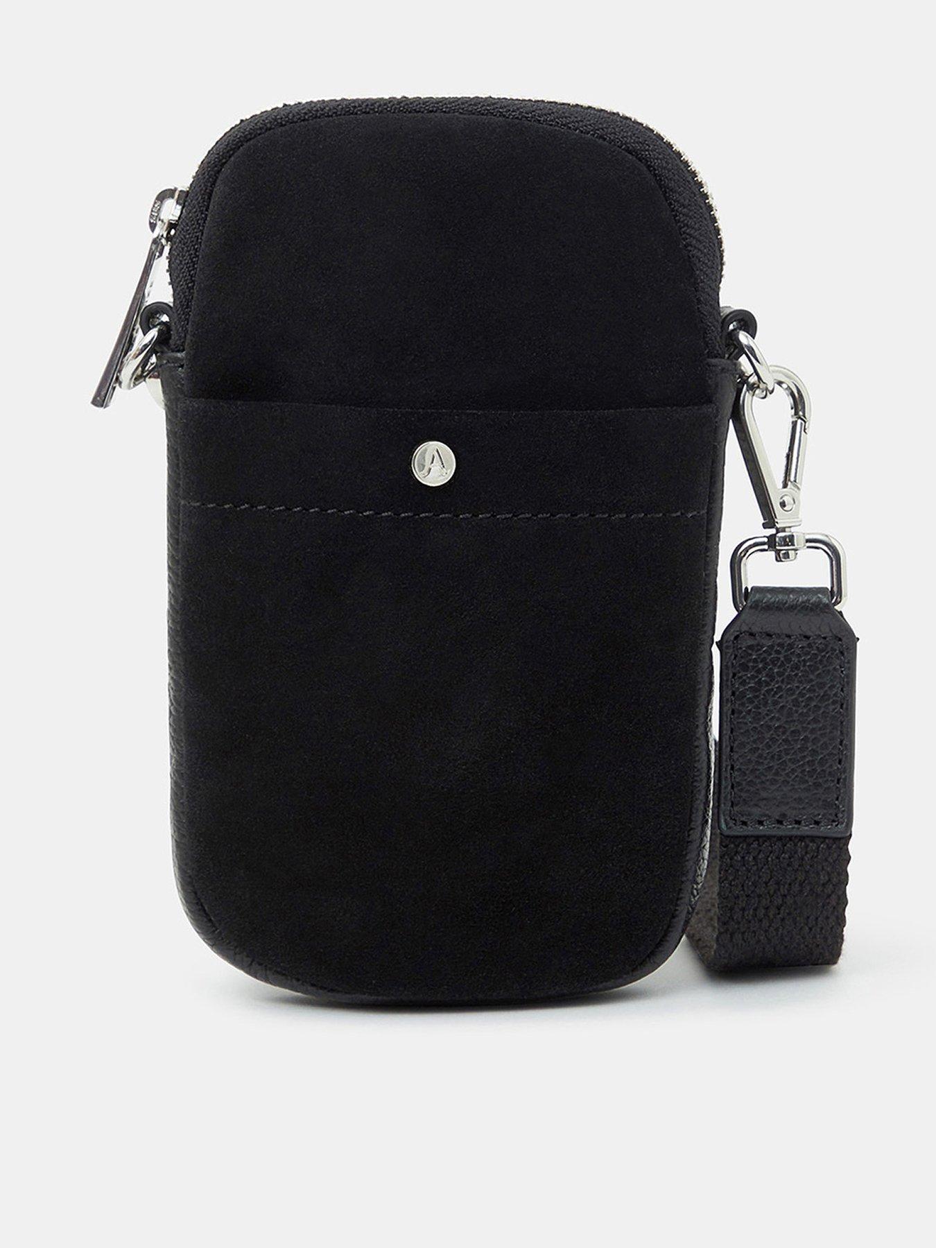 undefined Leather Phone Cross-Body Bag - Black