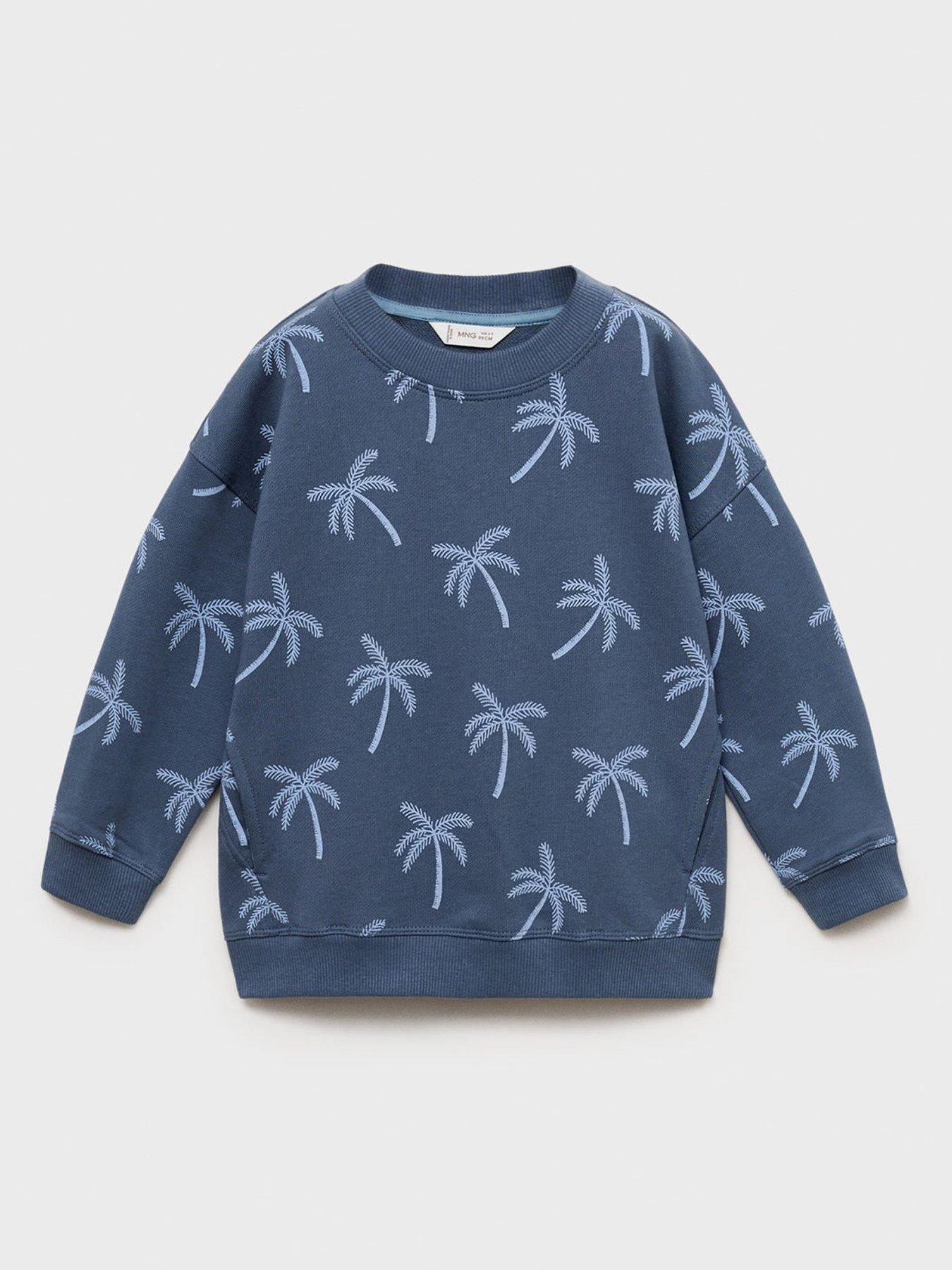 undefined Younger Boys Palm Tree Co-ord Sweat - Blue