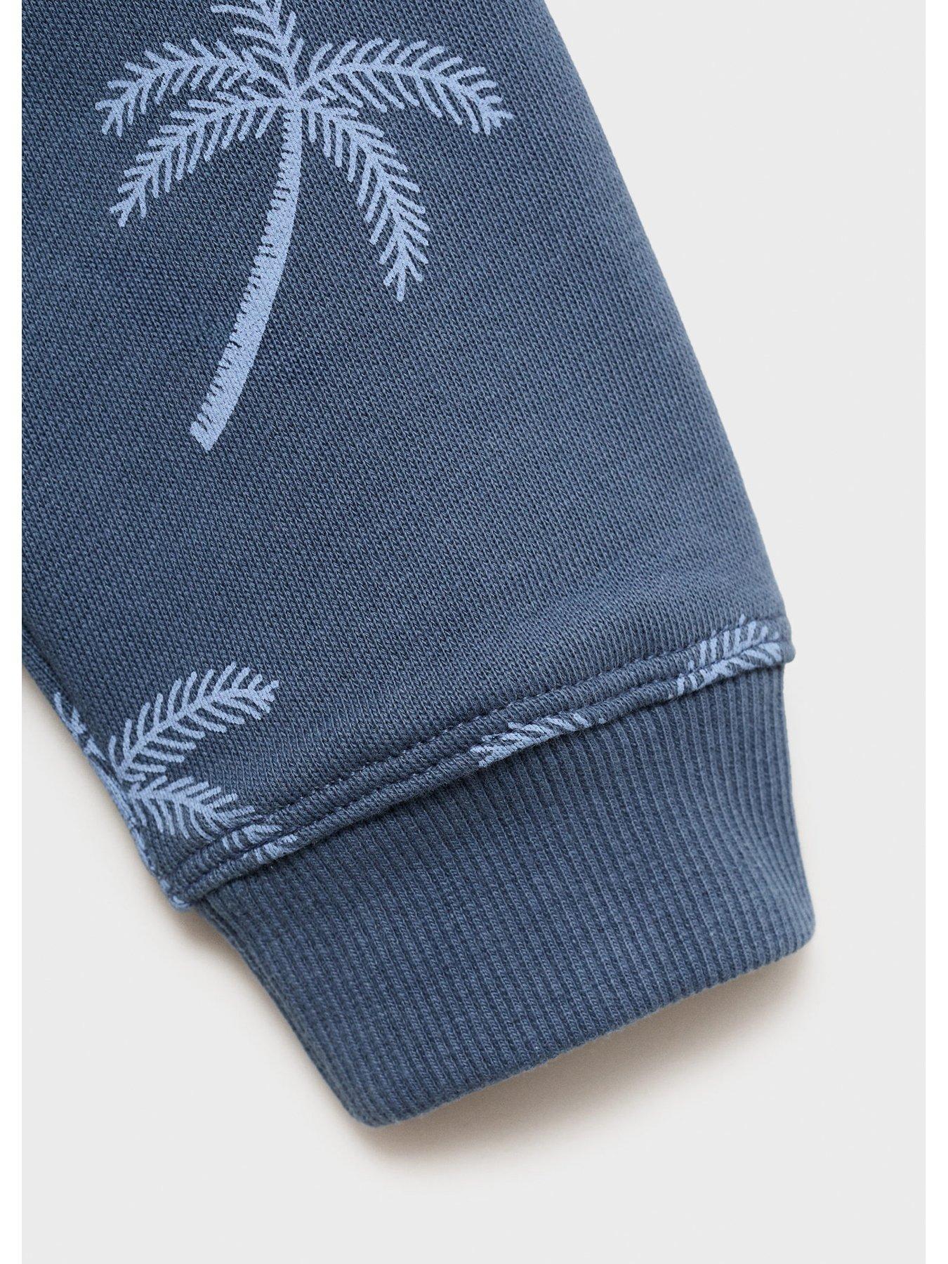 Image 3 of 3 of Mango Younger Boys Palm Tree Co-ord Sweat - Blue
