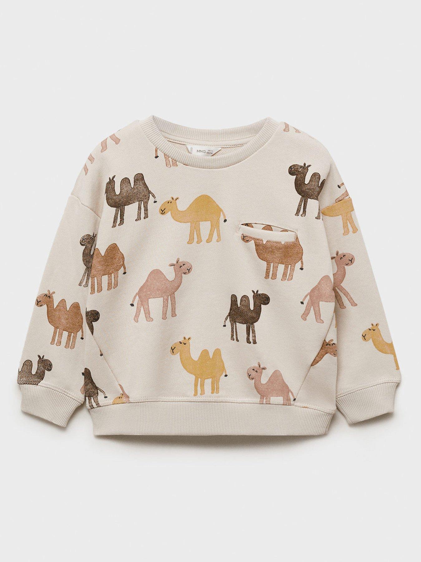 undefined Younger Boys Camel Co-Ord Sweatshirt - Beige