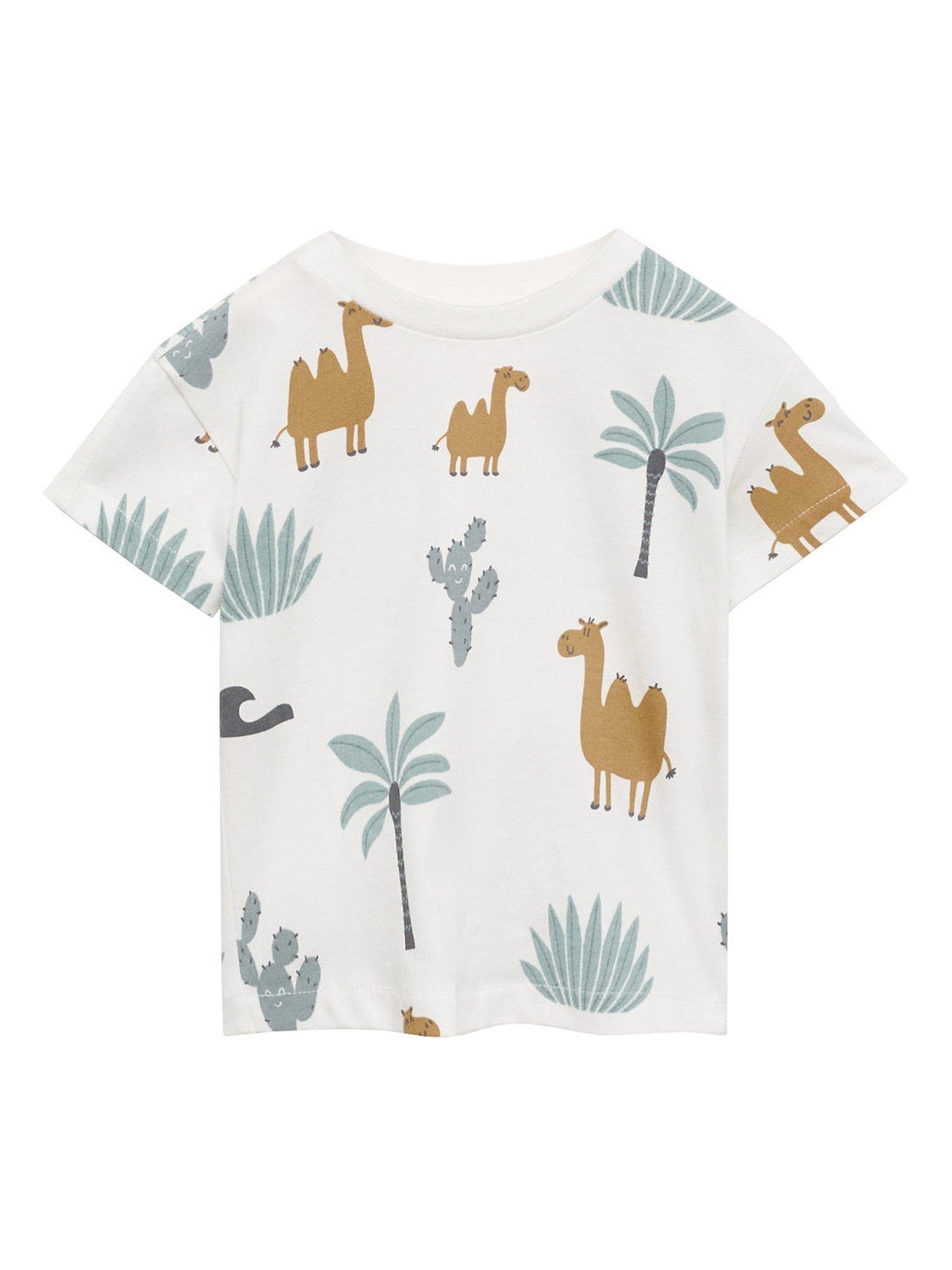 undefined Younger Boys Desert Print Short Sleeve Tshirt - Light Cream