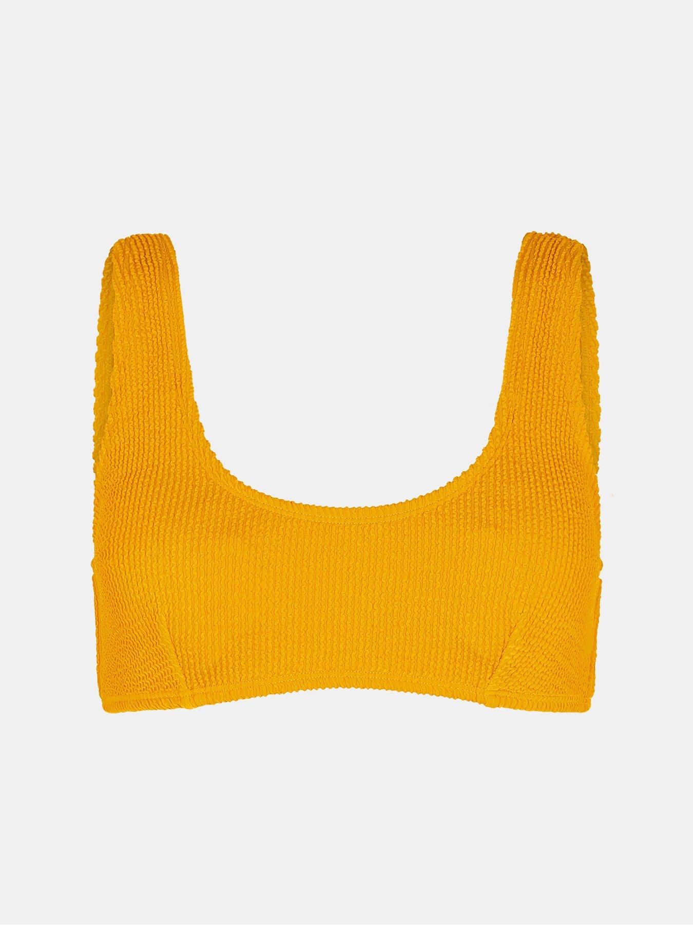 Image 3 of 4 of Accessorize Crinkle Crop Bikini Top - Yellow