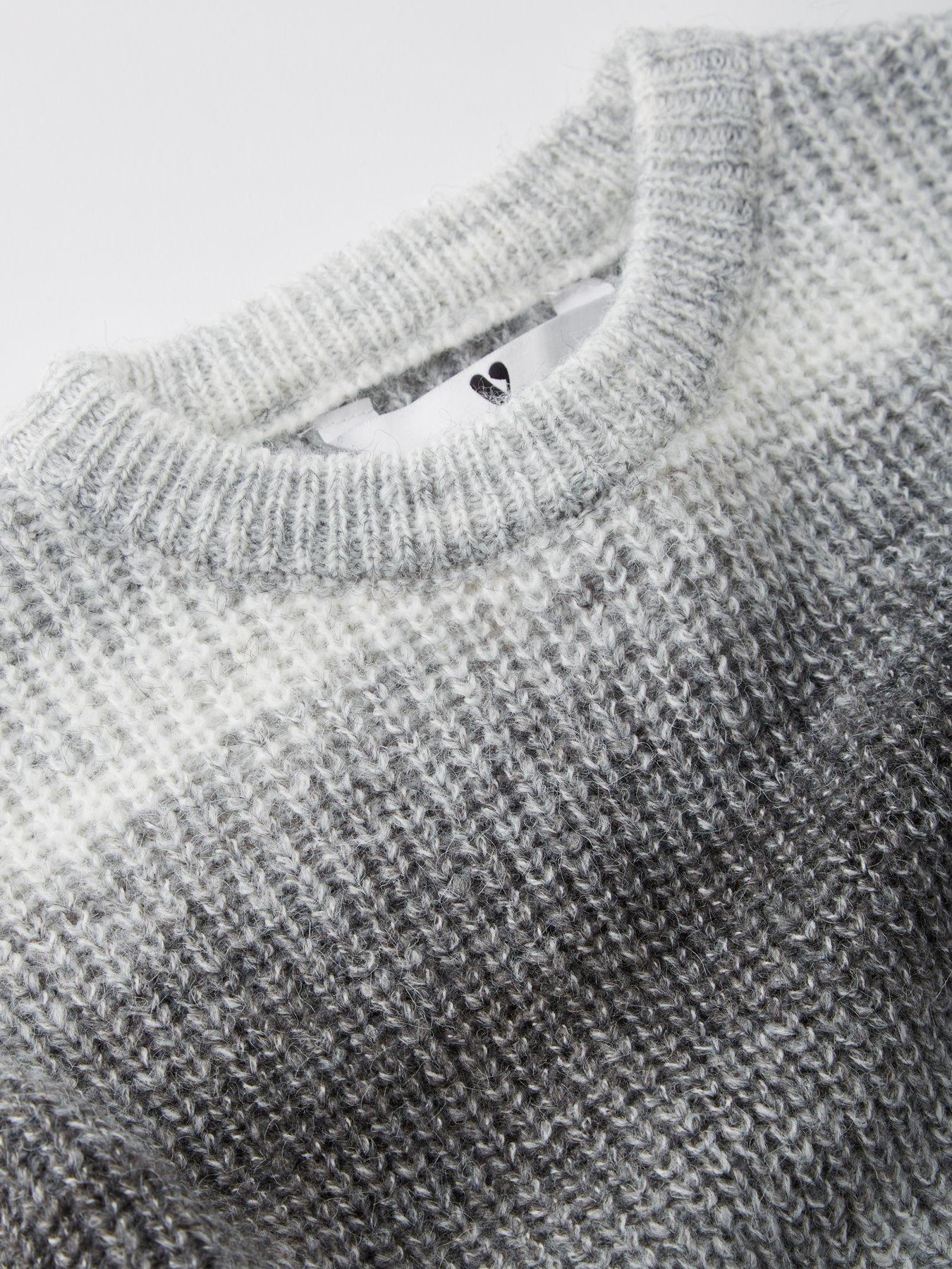 Image 3 of 4 of V by Very Boys Drop Shoulder Ombre Knitted Jumper - Grey