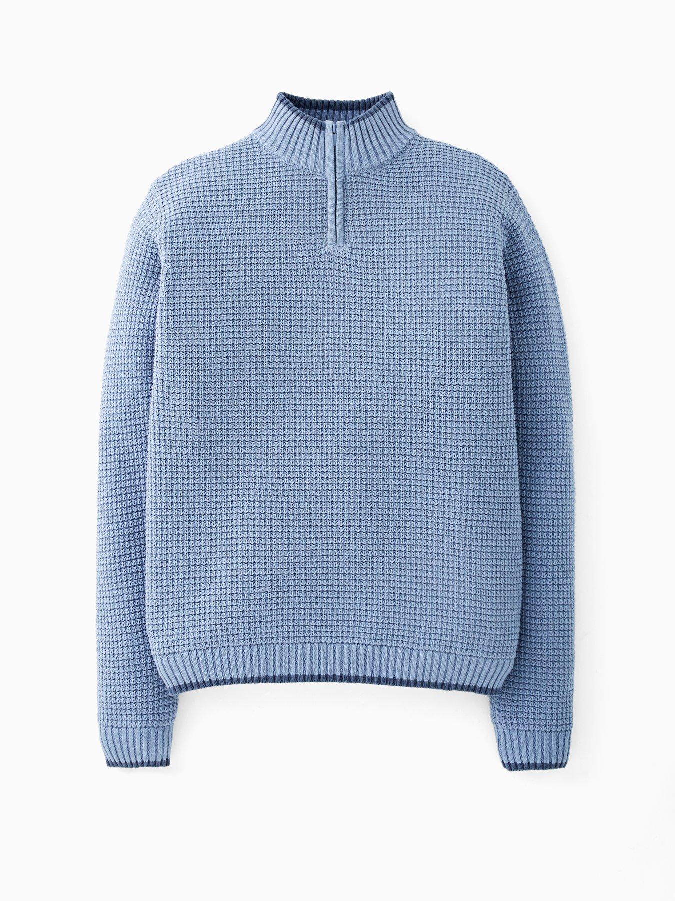 Image 6 of 6 of V by Very Boys Long Sleeve Rib Knit Half Zip Jumper - Blue