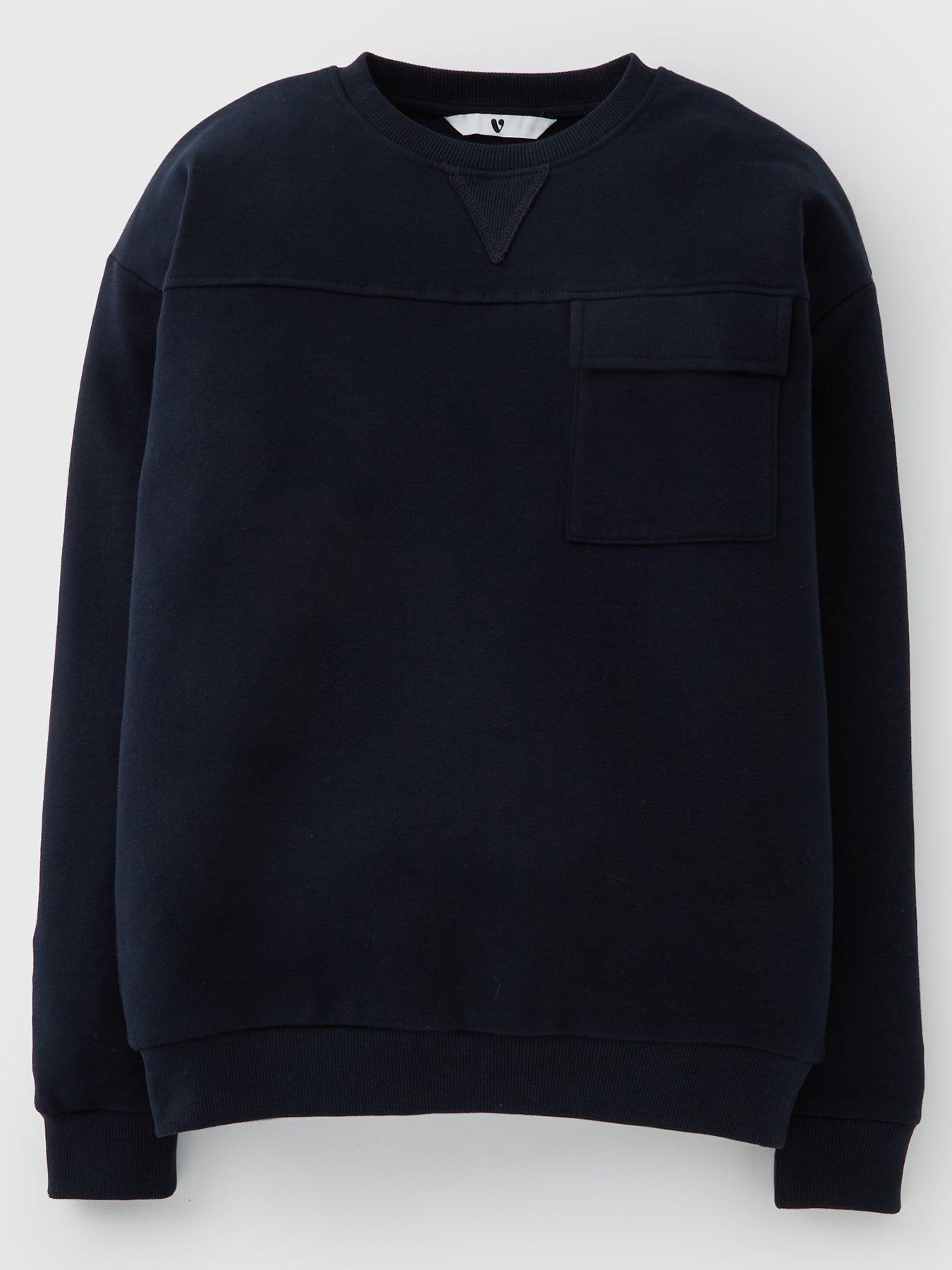 V by Very Boys Pocket Detail Sweatshirt - Navy