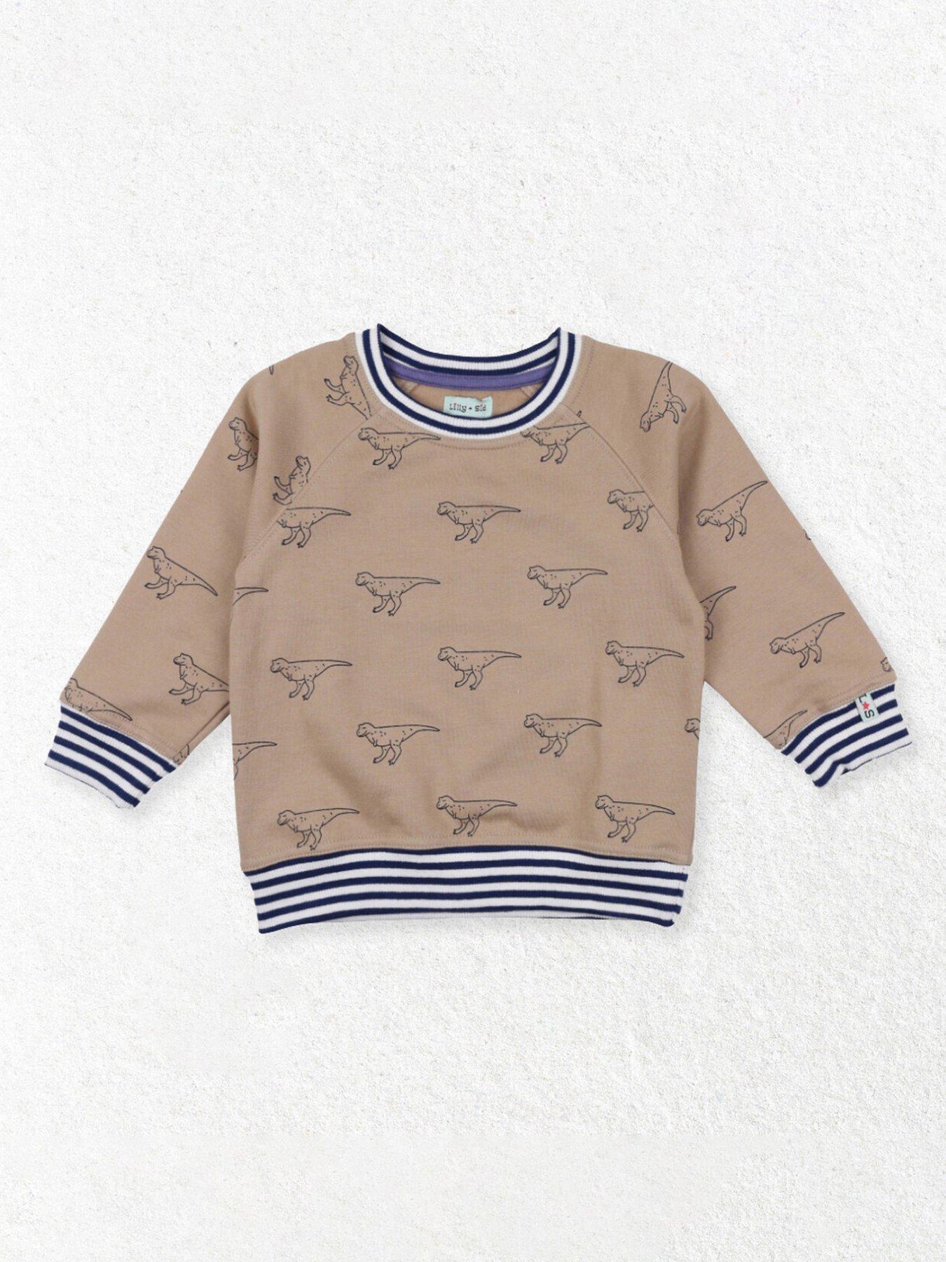 Lilly + Sid Boys Dino Print Sweatshirt - Neutral