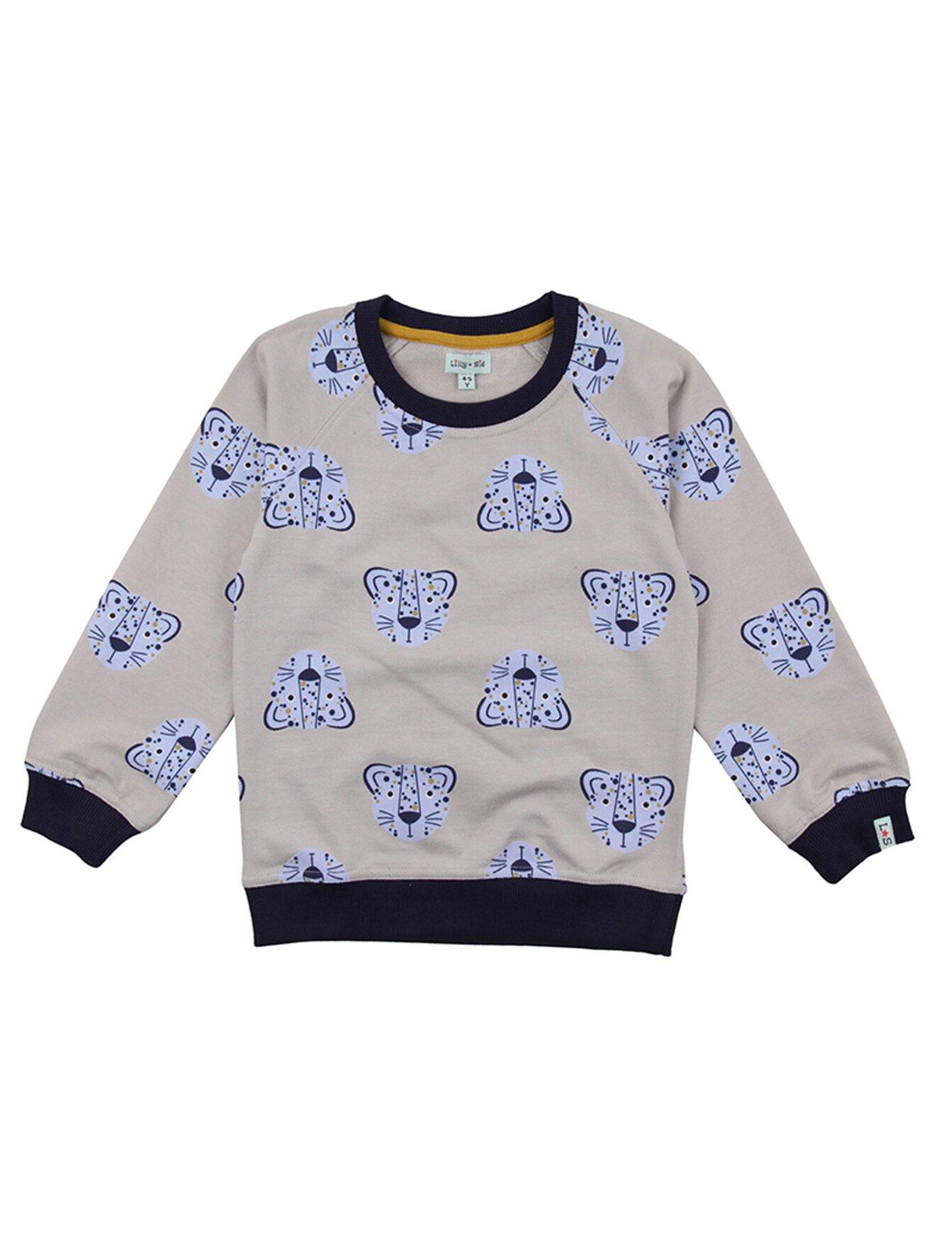 Lilly + Sid Boys Lenny Leopard Sweatshirt, Grey, Size 6-7 Years