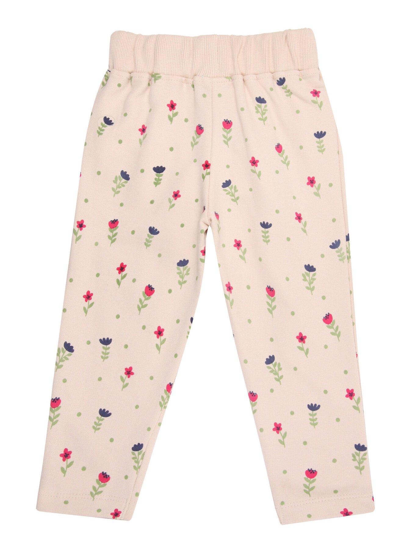 Image 2 of 3 of Lilly + Sid Girls Floral Print Jogger - Neutral - Multi