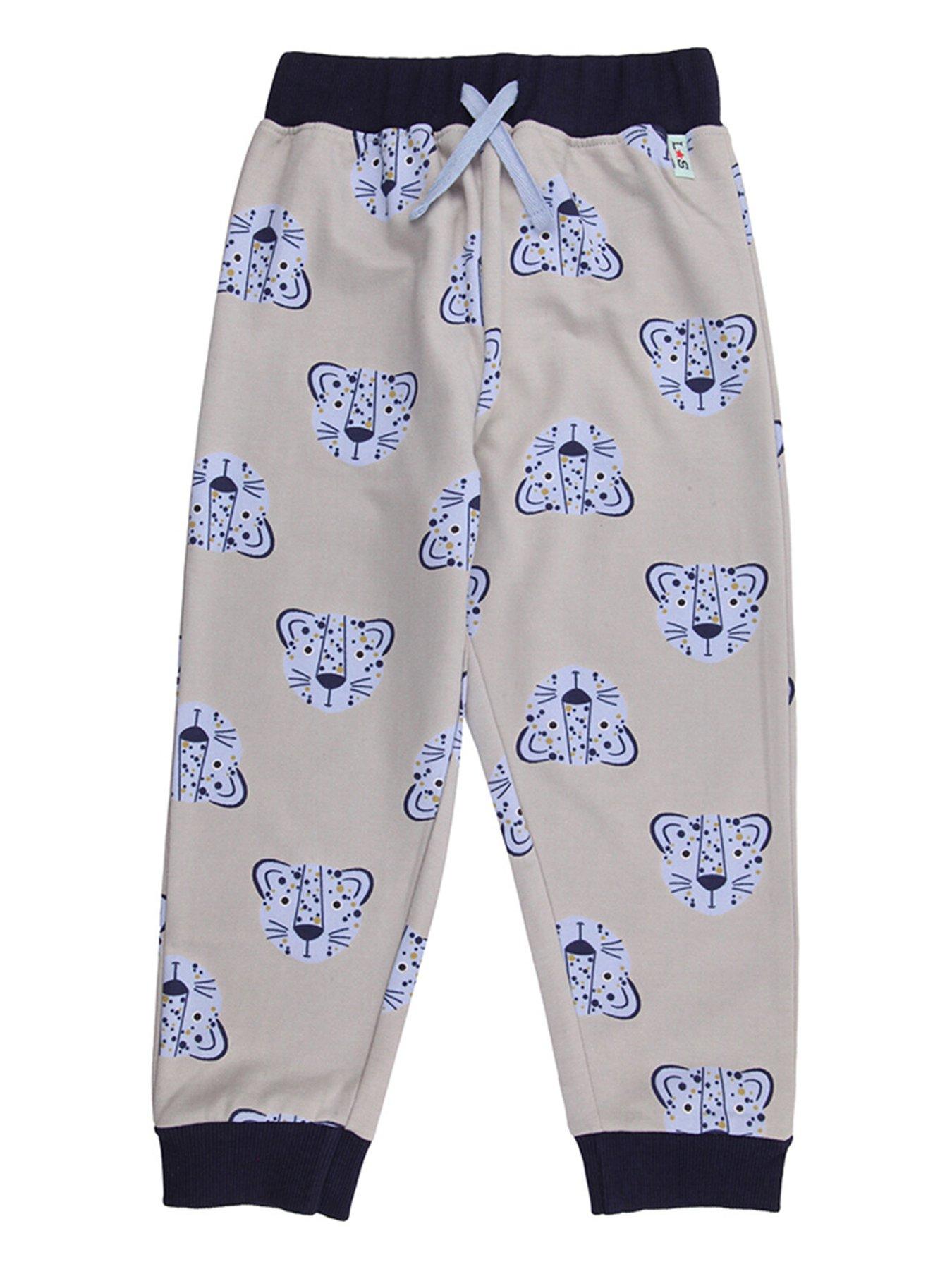 Lilly + Sid Boys Lenny Leopard Print Jogger - Grey