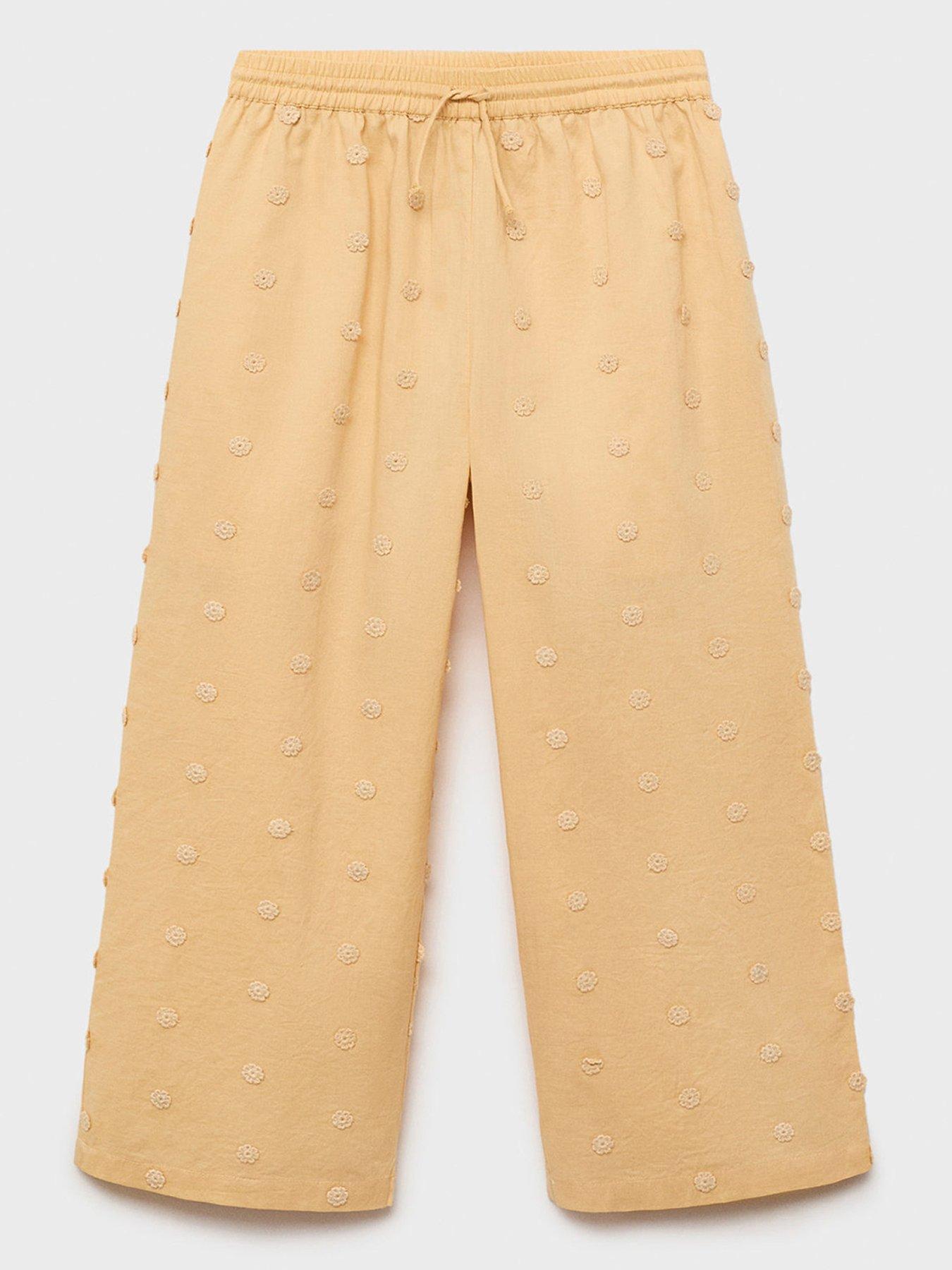 undefined Girls Embroidered Co-Ord Trousers - Yellow