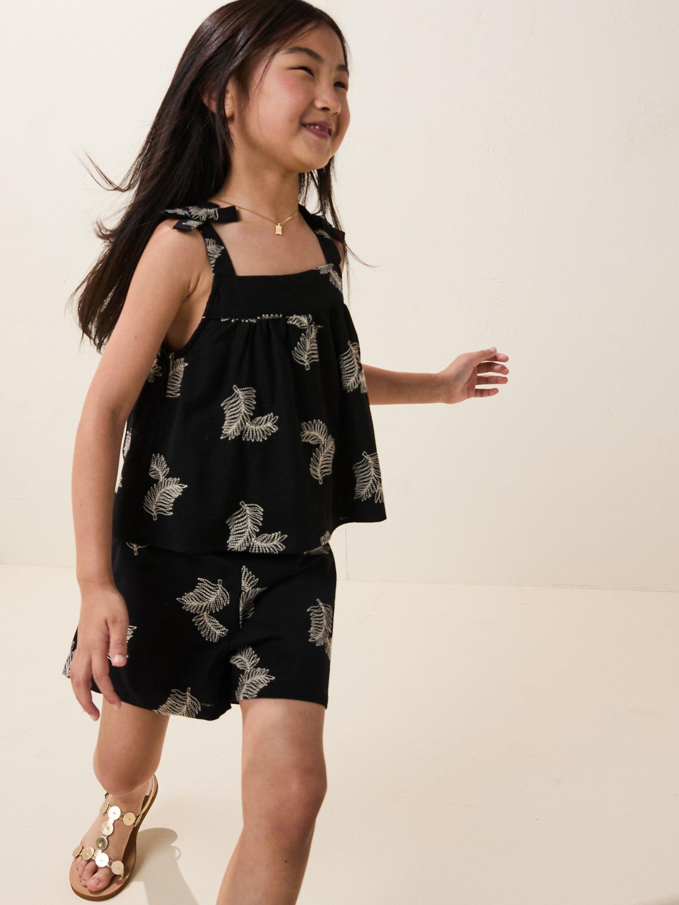 undefined Girls Helen Co-Ord Strappy Blouse - Black