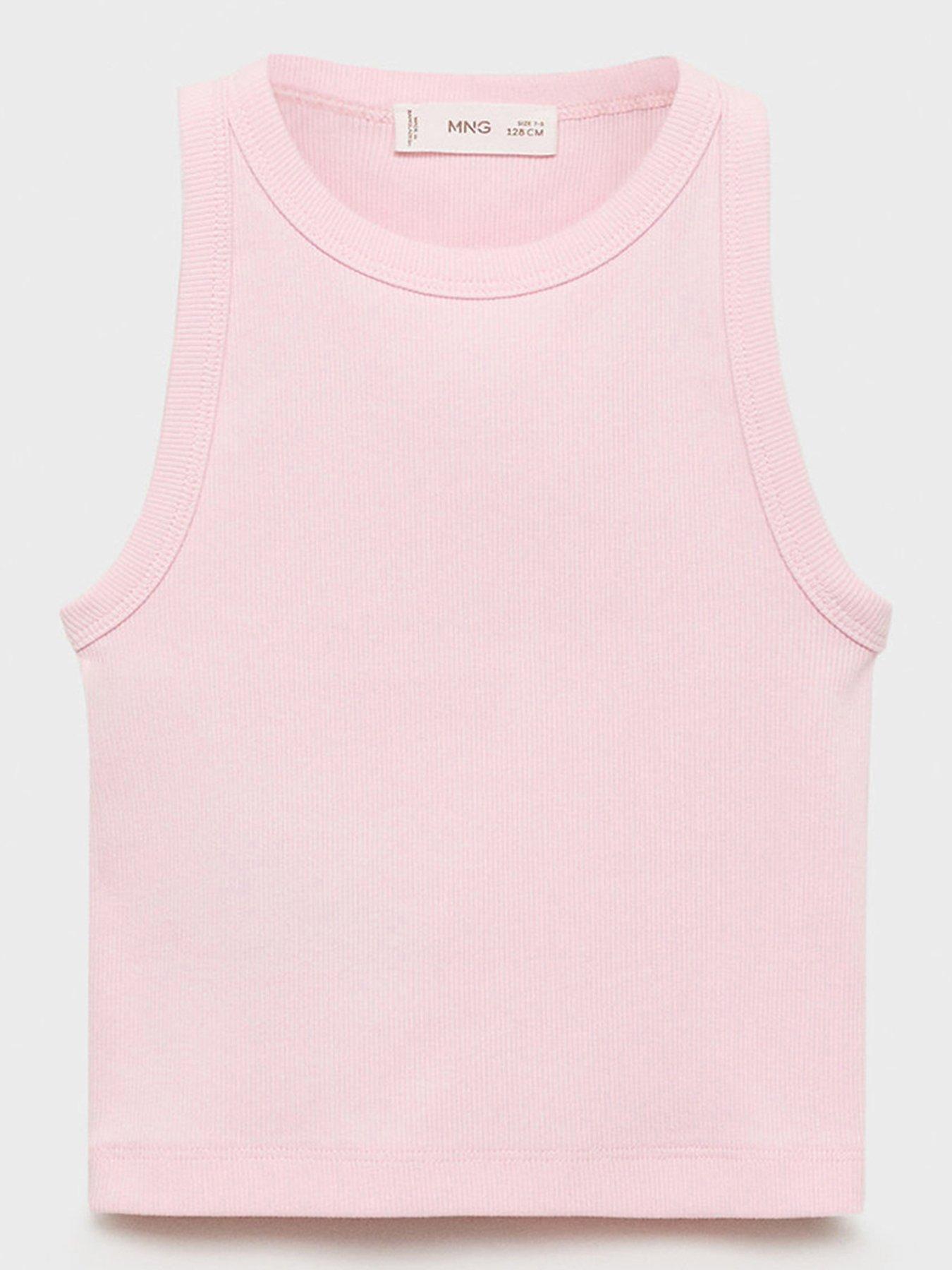 undefined Girls Rib Vest Top - Pink
