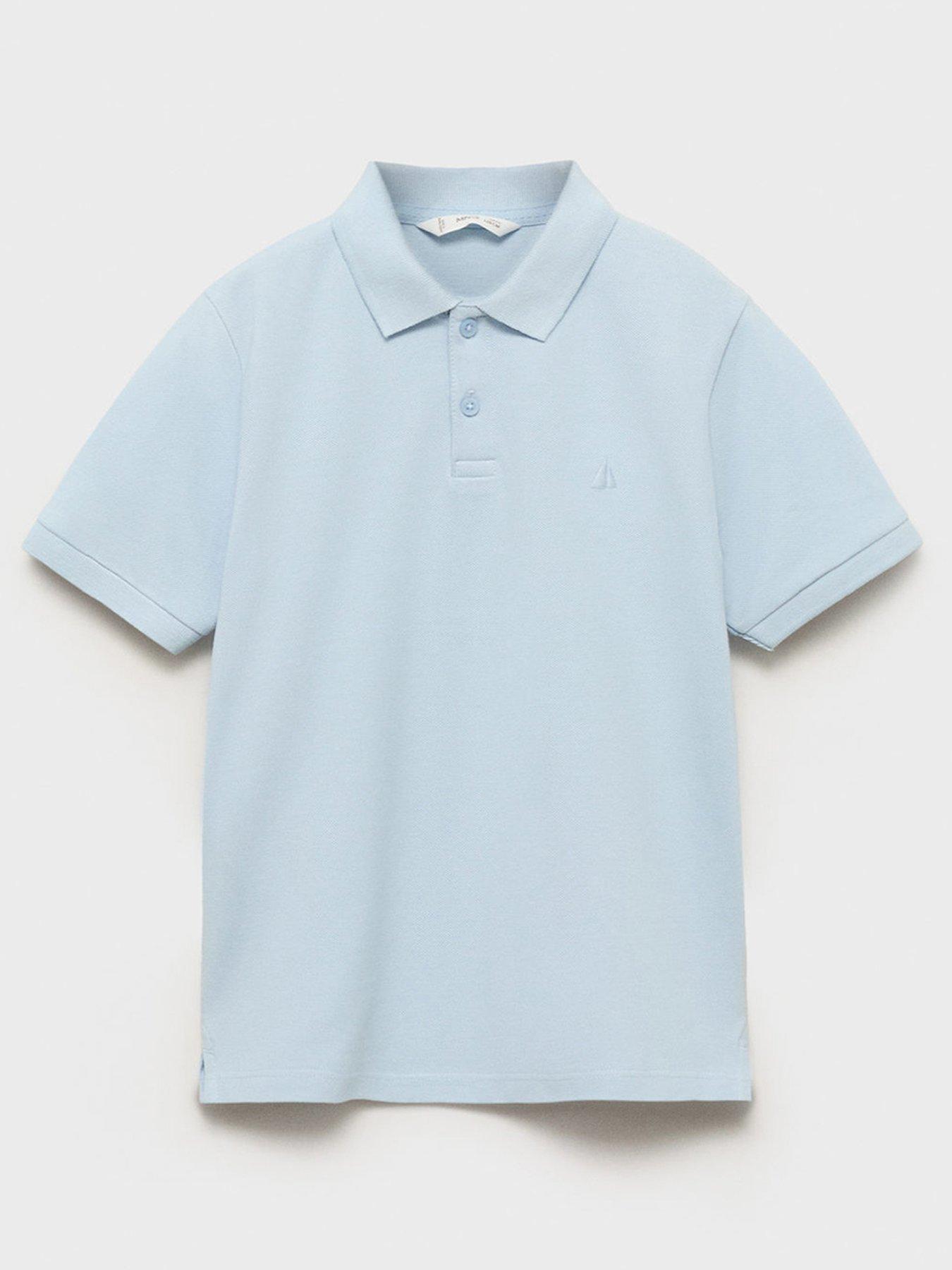 undefined Boys Short Sleeve Polo Shirt - Light Blue
