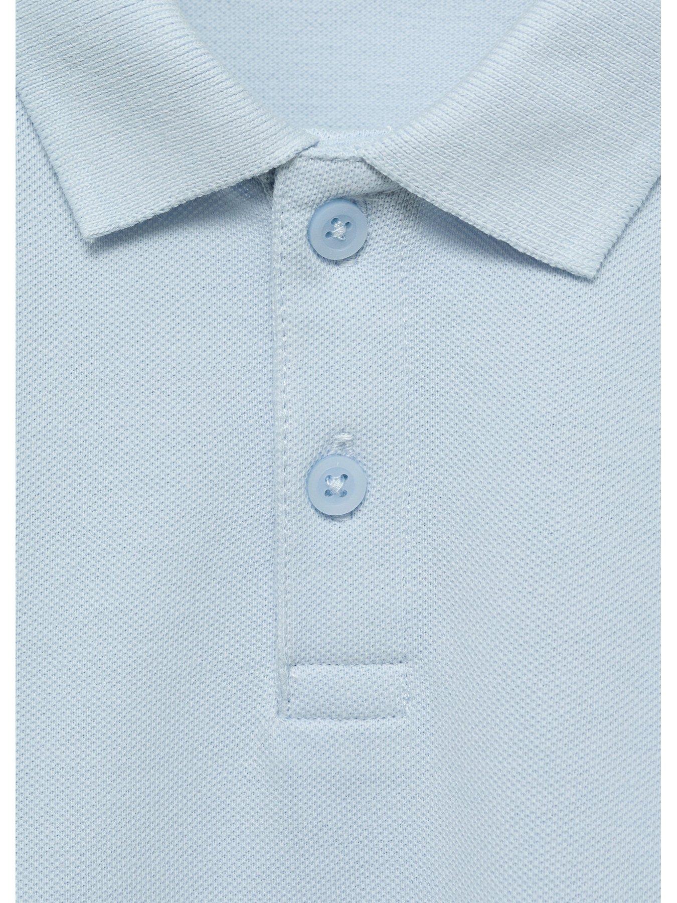 Image 3 of 4 of Mango Boys Short Sleeve Polo Shirt - Light Blue