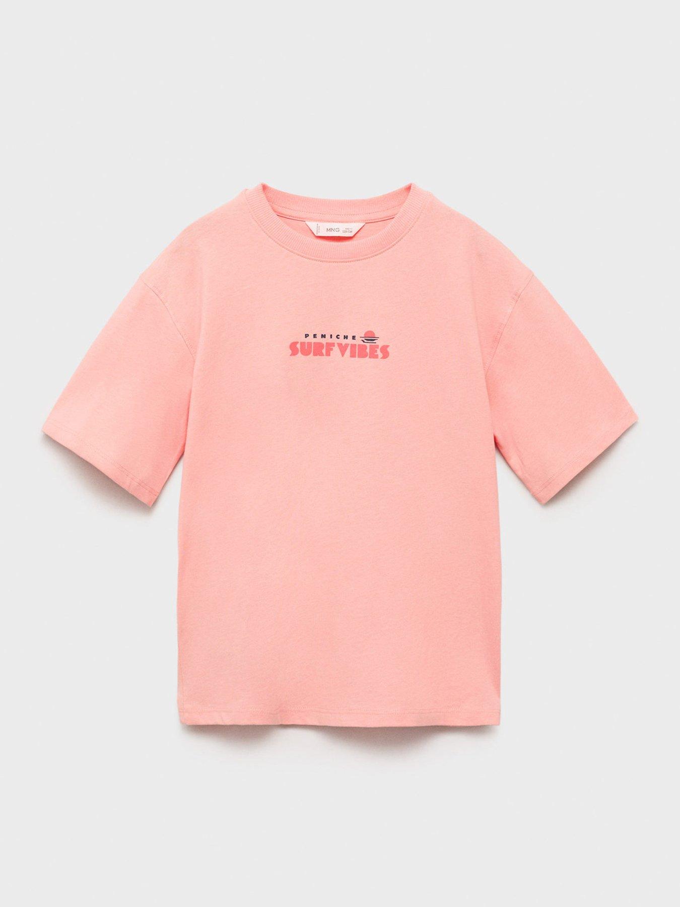 Image 5 of 6 of Mango Boys Surf Vibes Back Print Short Sleeve T-Shirt - Pink