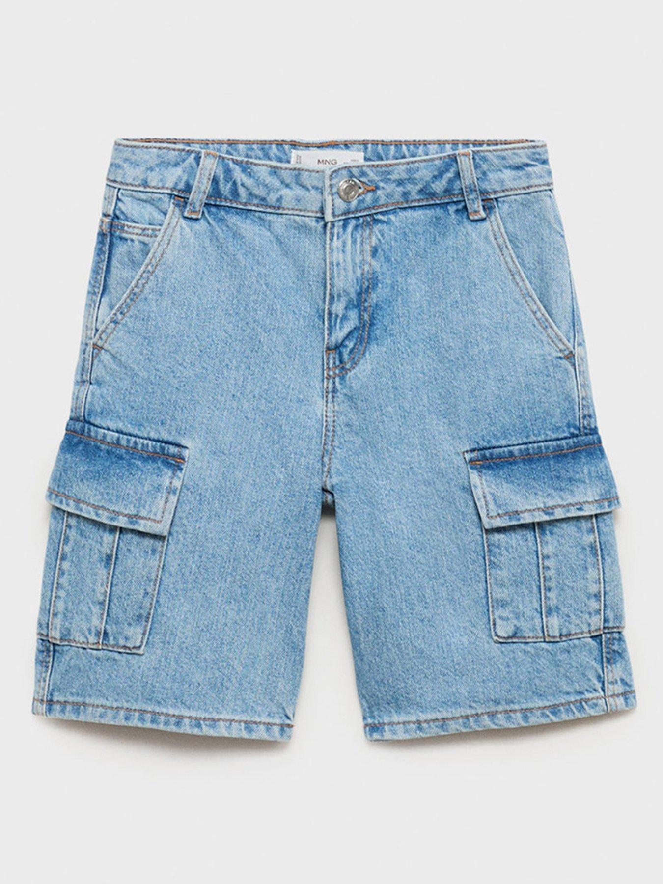 undefined Boys Denim Cargo Shorts - Blue