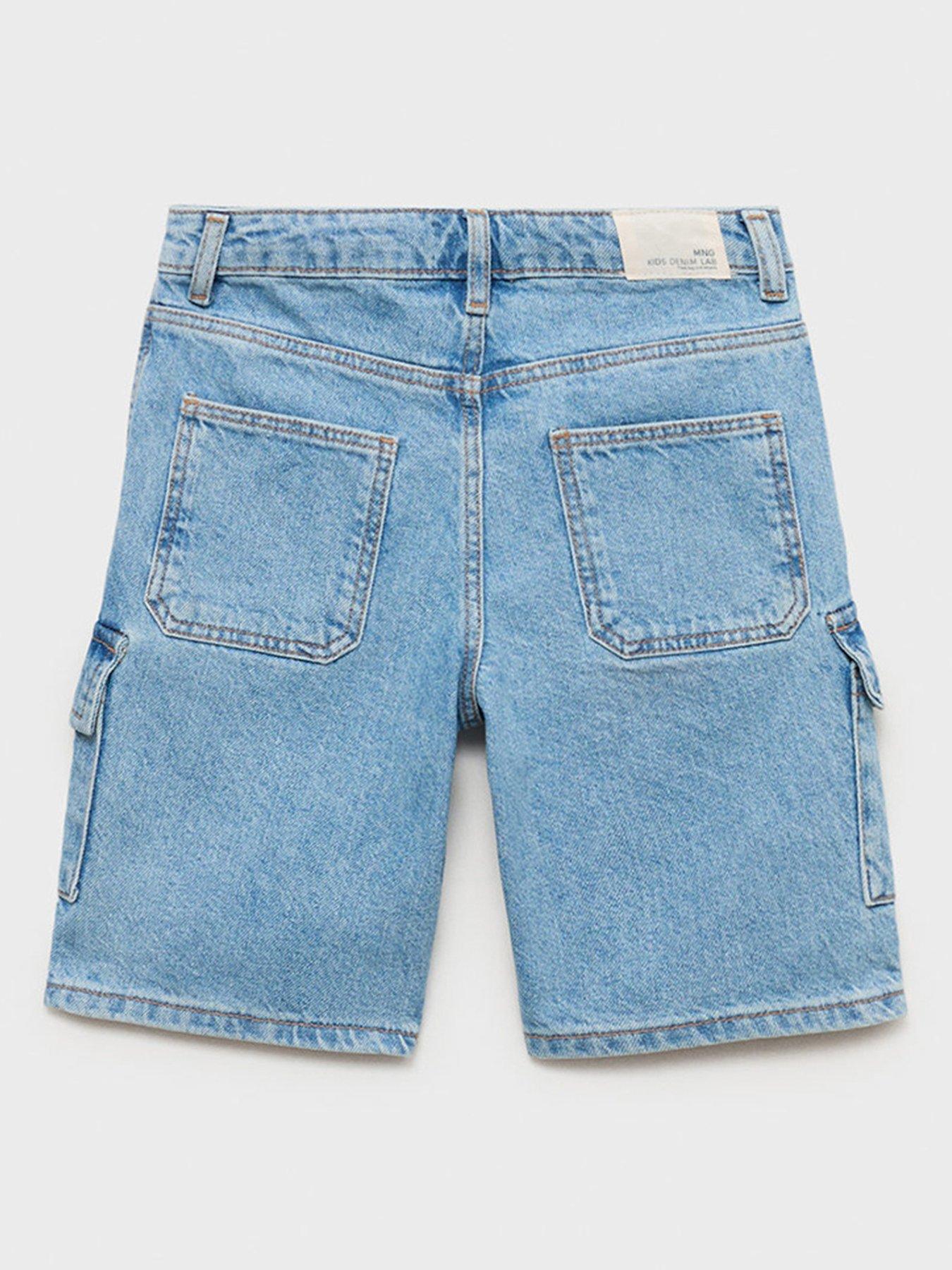 Image 2 of 4 of Mango Boys Denim Cargo Shorts - Blue