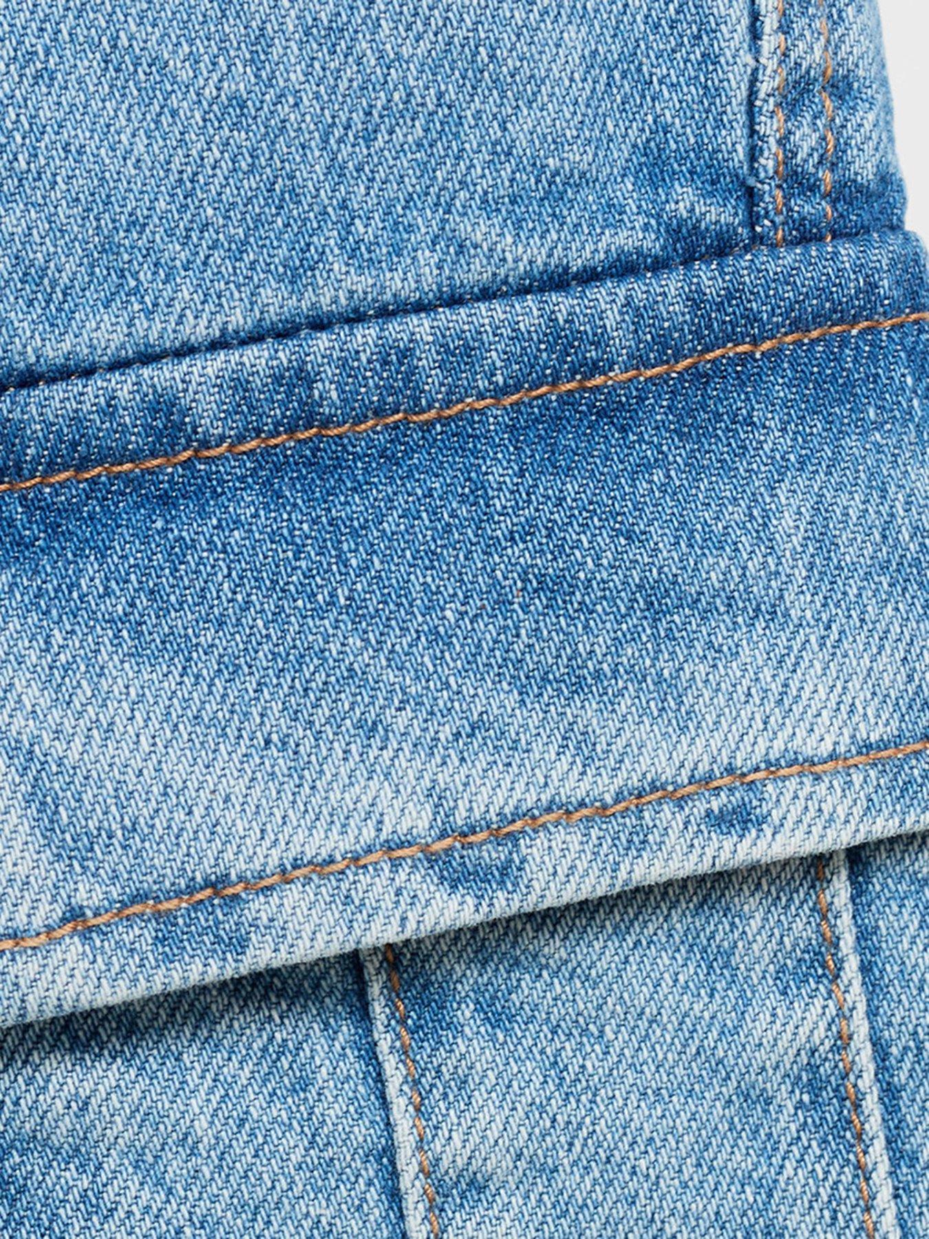 Image 3 of 4 of Mango Boys Denim Cargo Shorts - Blue