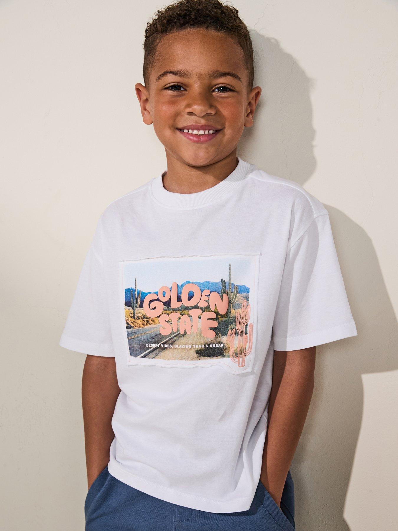 undefined Boys Golden State Short Sleeve Tshirt - Light Cream