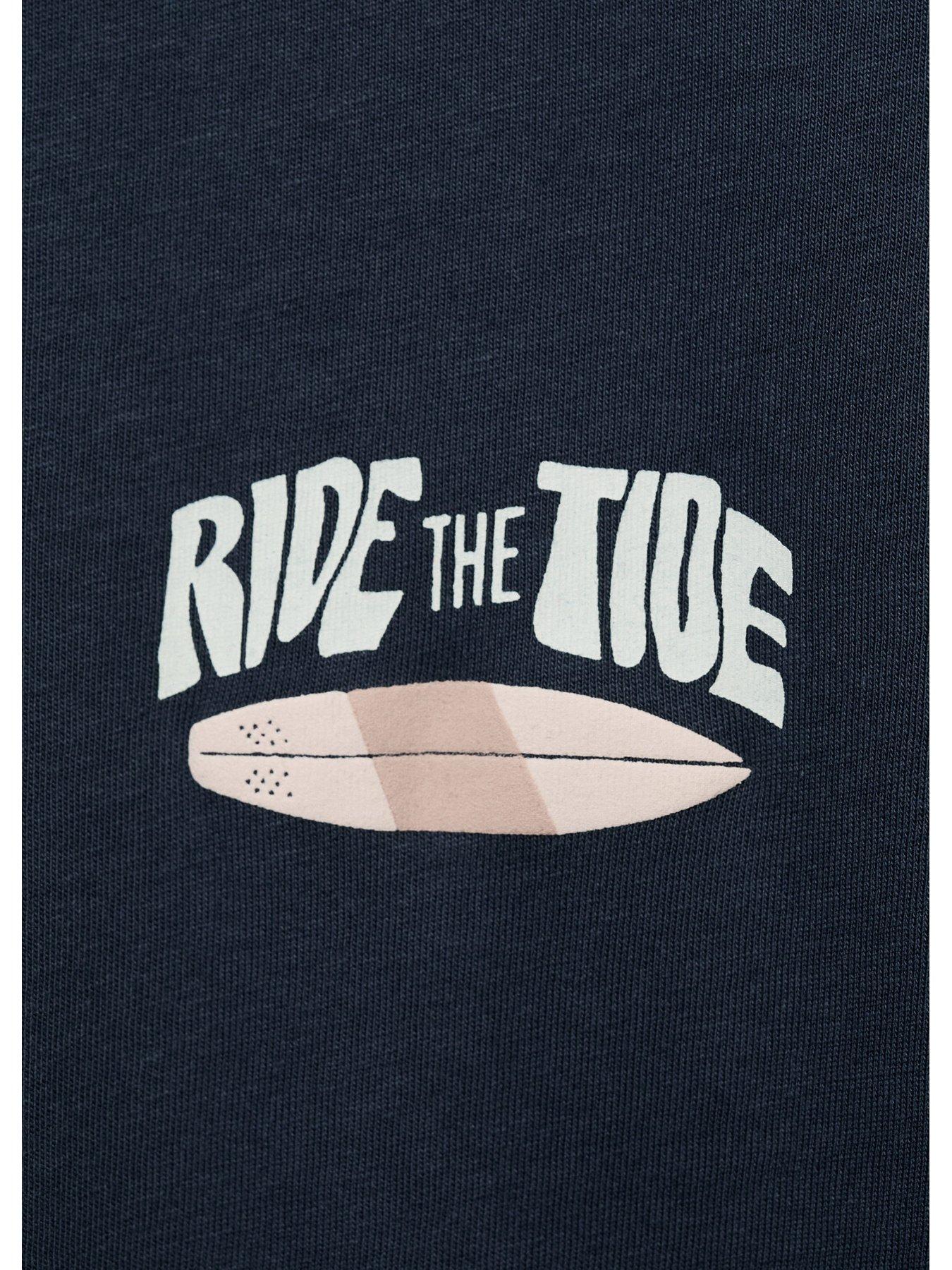 Image 4 of 4 of Mango Boys Ride The Tide Short Sleeve T-Shirt - Navy - Navy