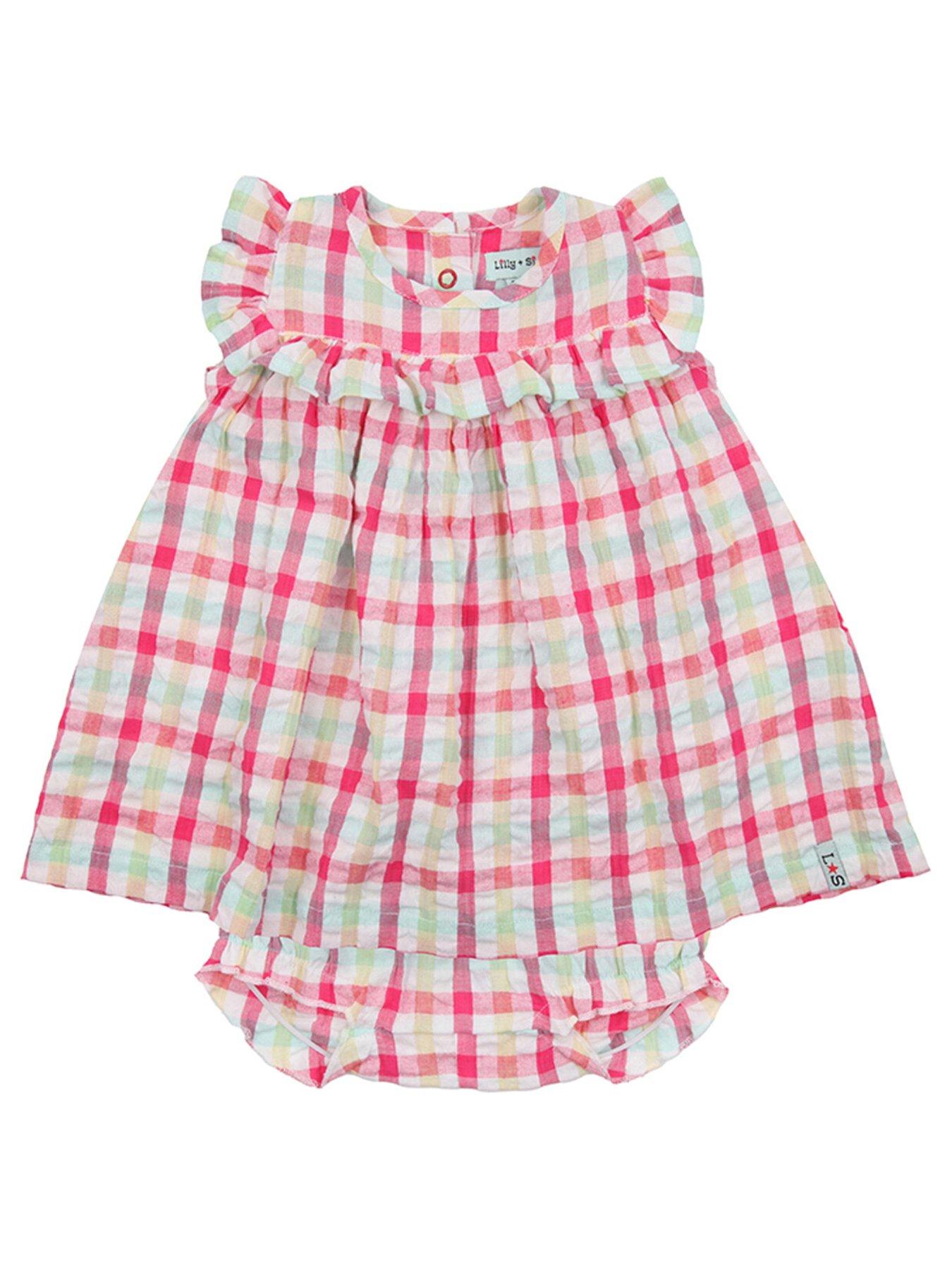 undefined Baby Girls Picnic Check Dress & Pant Set - Pink