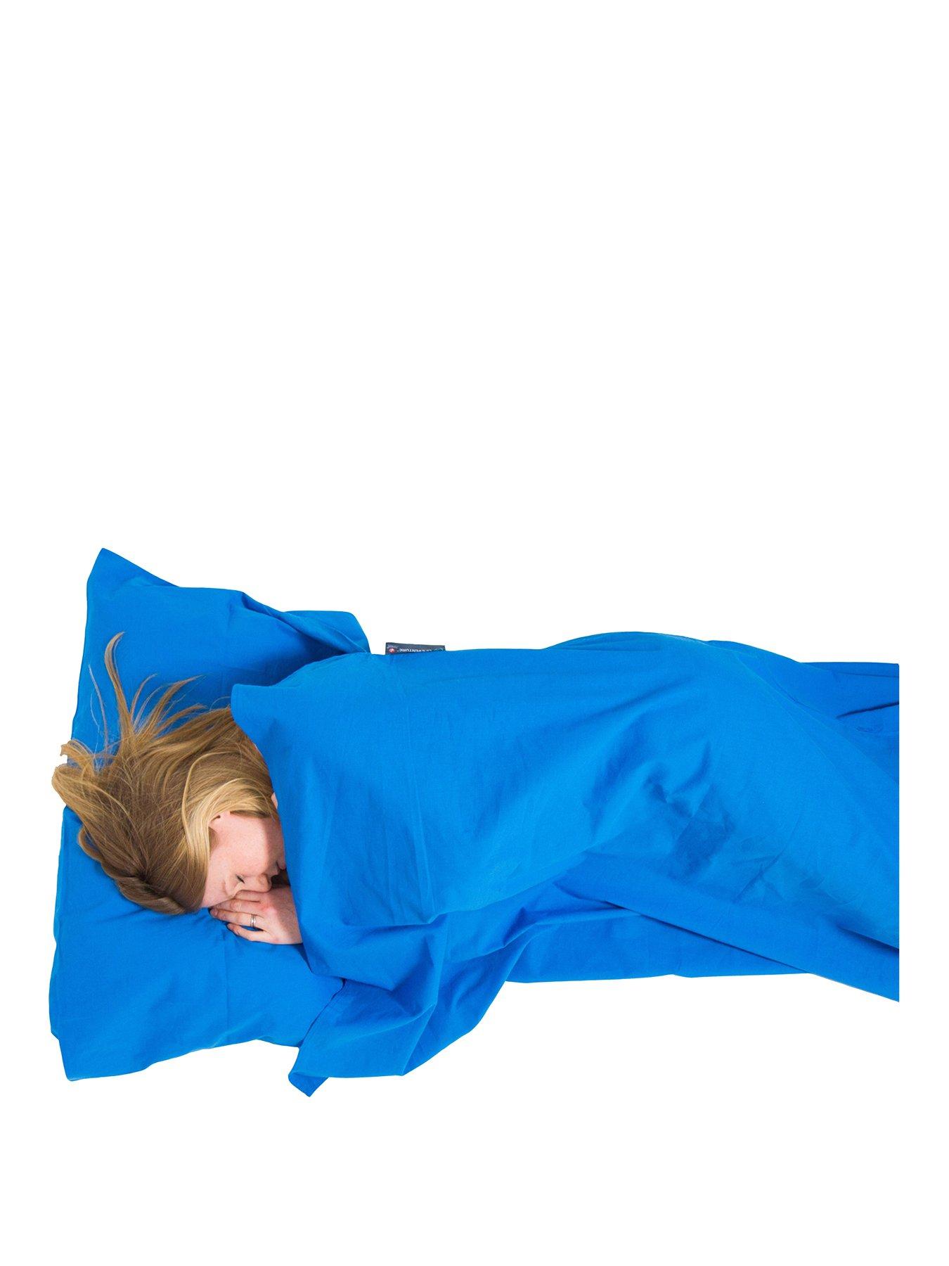 Image 1 of 8 of Lifeventure Mummy&nbsp;Cotton Sleeping Bag Liner&nbsp;- Blue