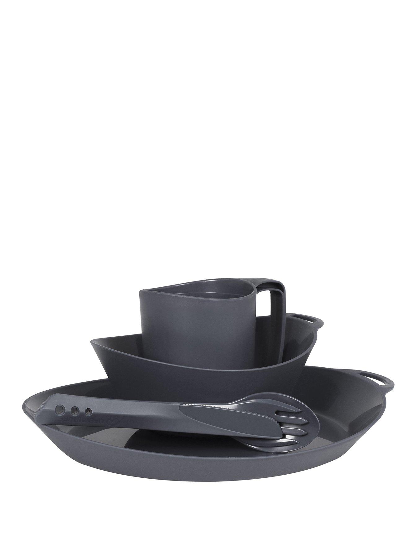 Image 1 of 2 of Lifeventure Ellipse 4-Piece Set - KFS / Bowl / Plate / Mug, Graphite