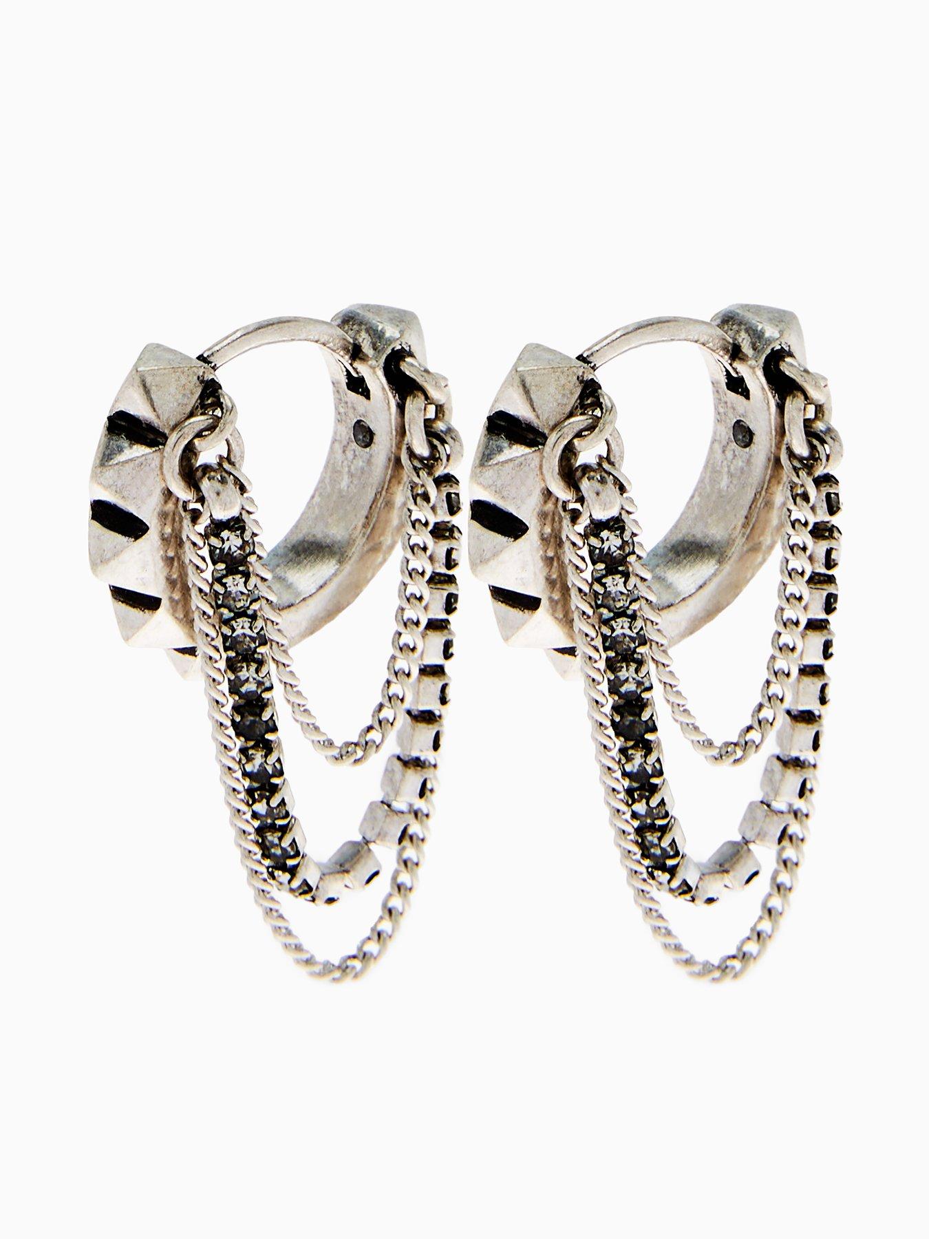 undefined Small Multi Chain Huggie Earrings - Gold