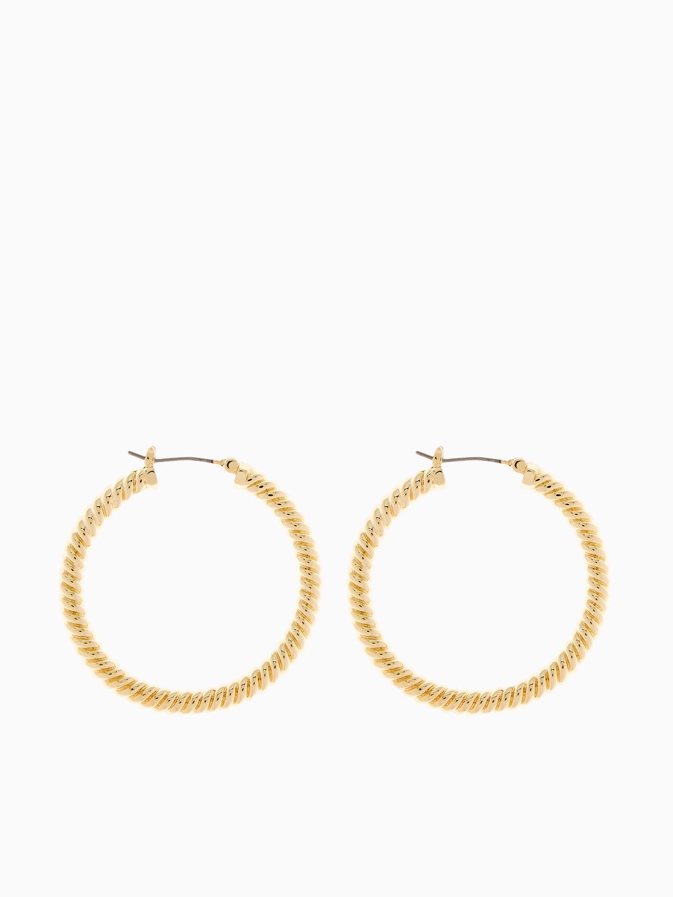 undefined Large Rope Hoop Earrings - Gold