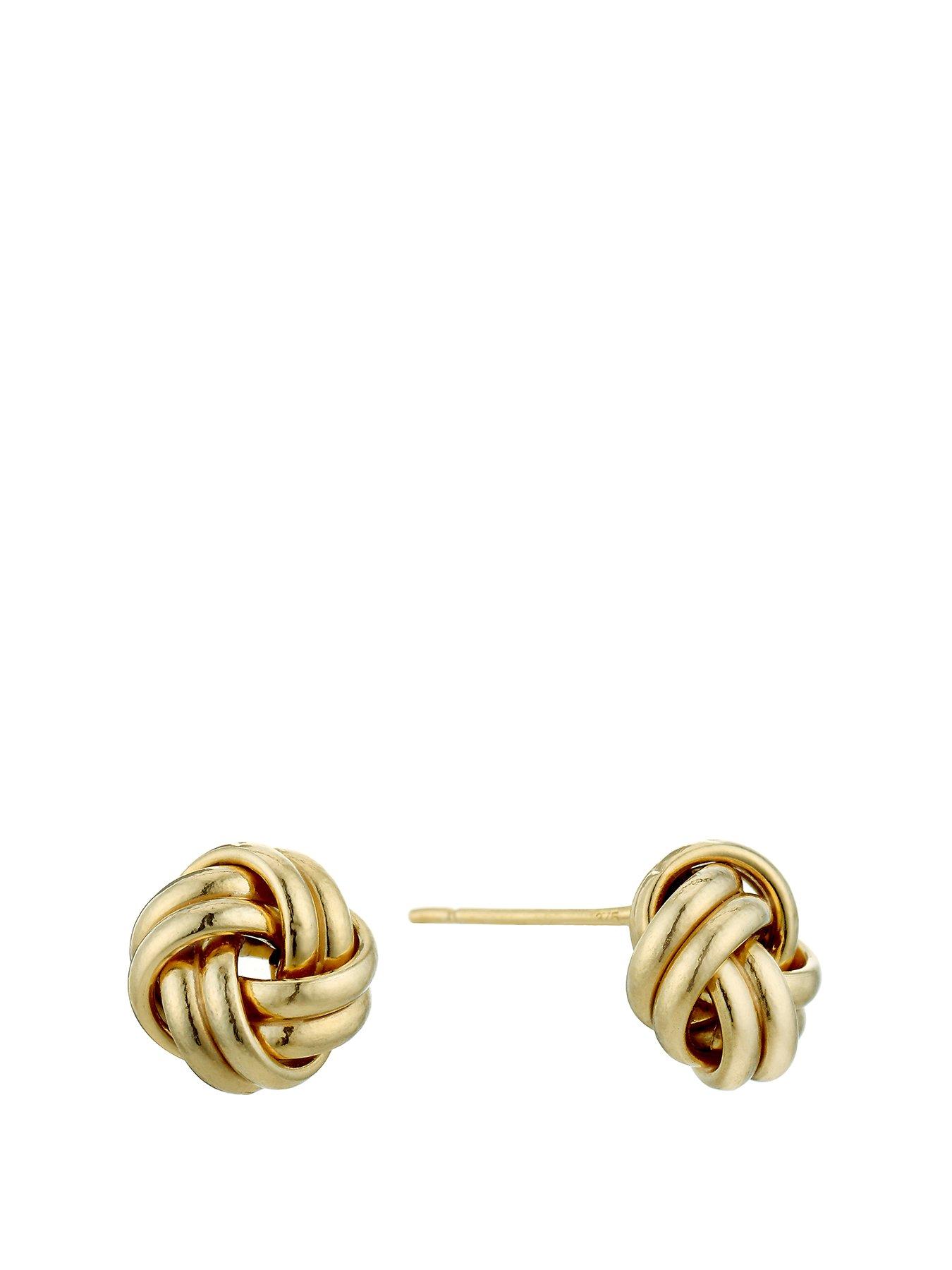 Ernest Jones 9ct Yellow Gold Knot Stud Earrings Very